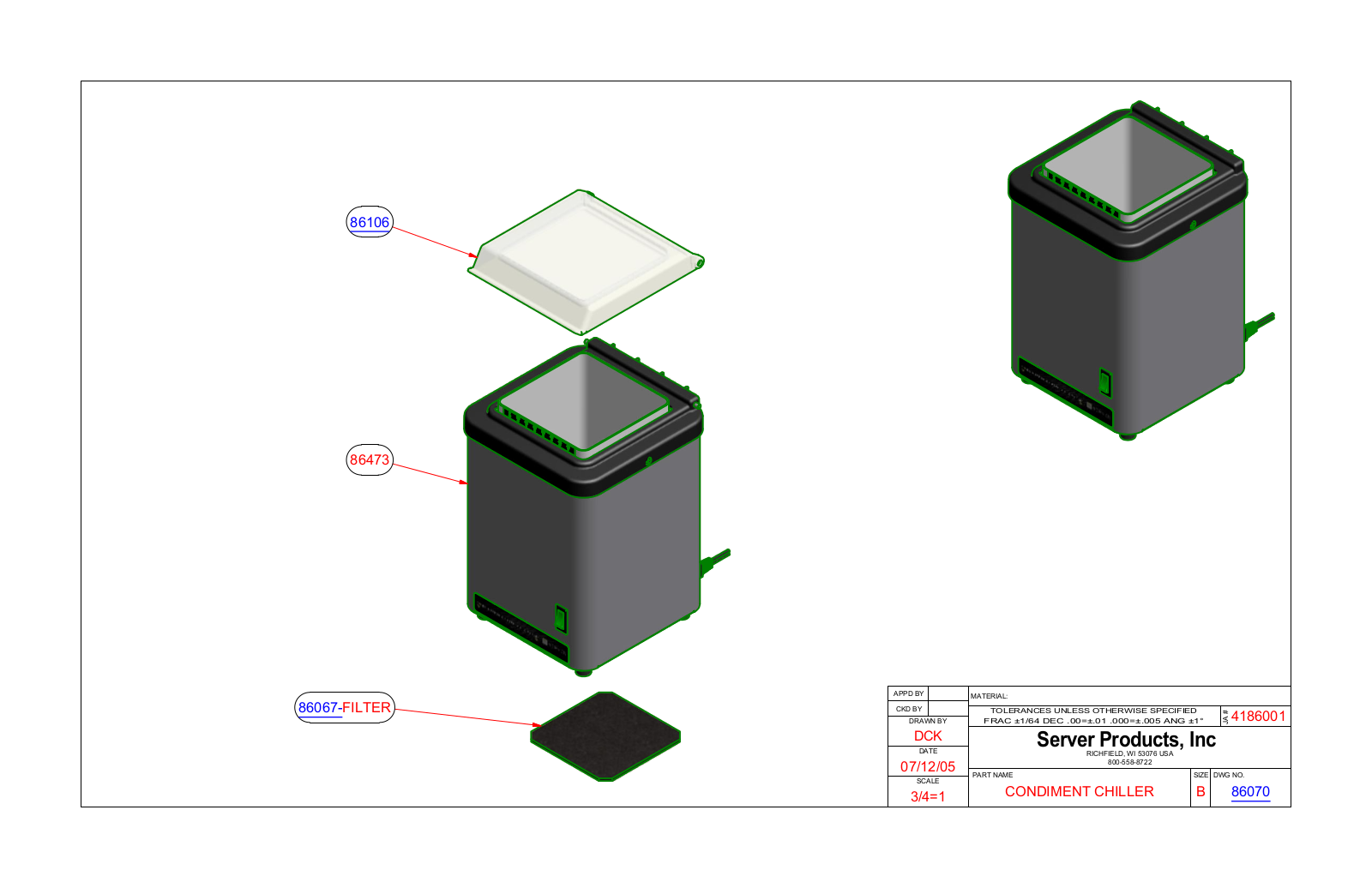 Server 86070 Parts Manual