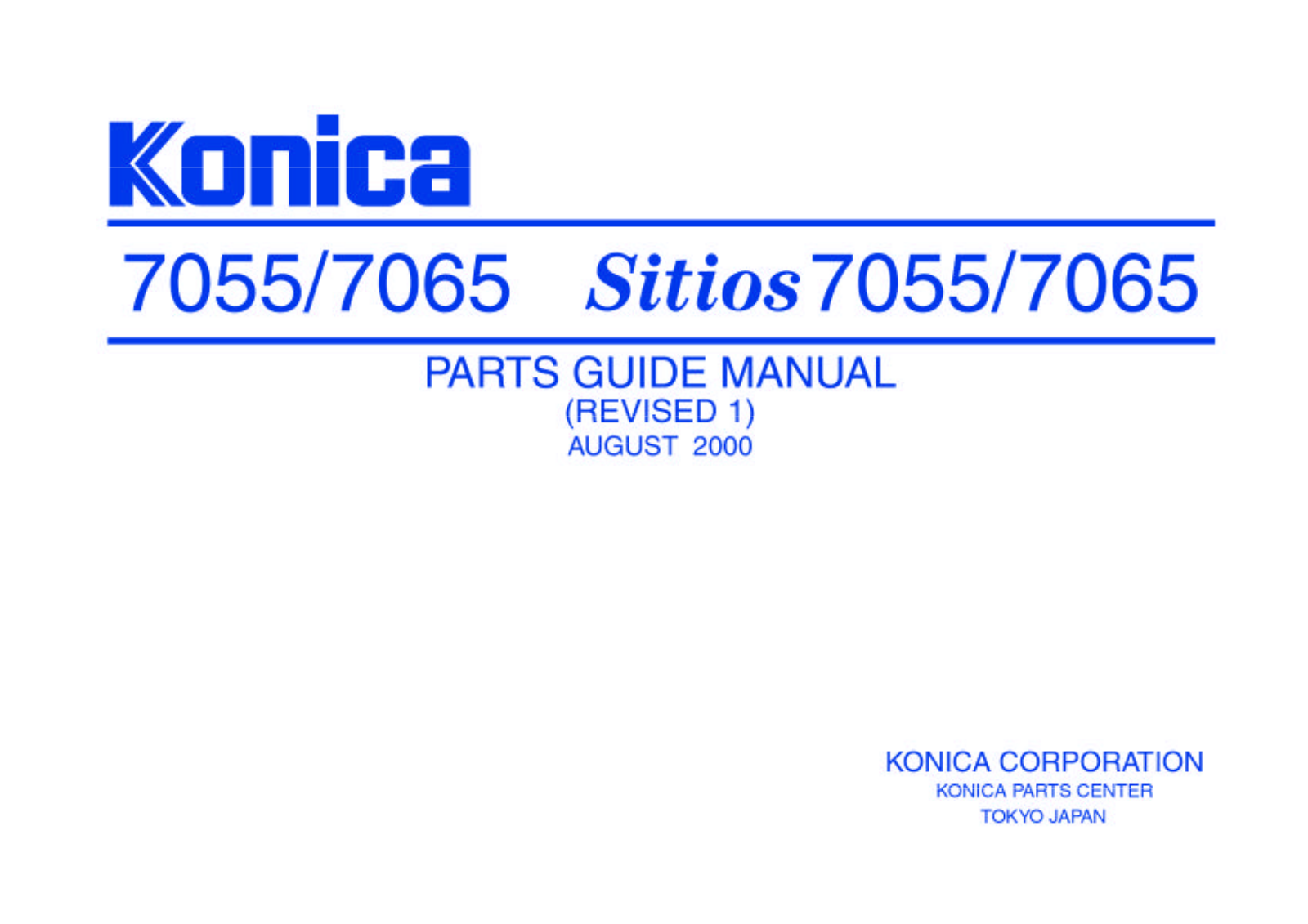 Konica 7065 GUIDE MANUAL 7065ev