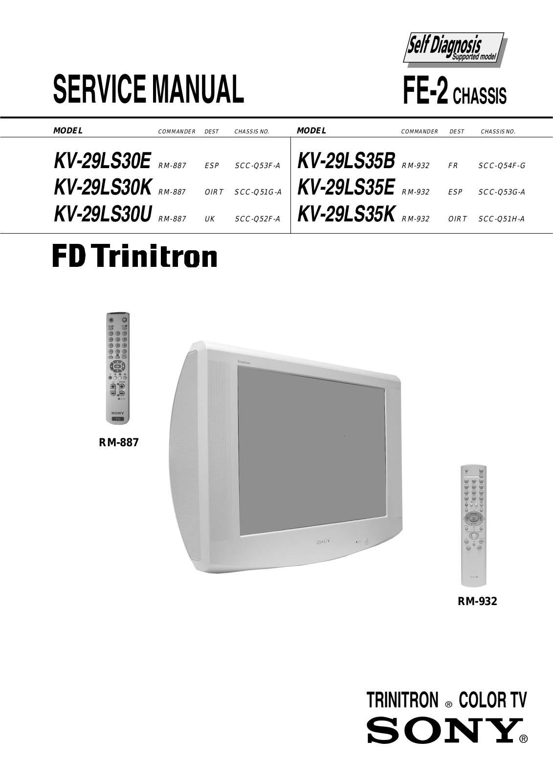 Sony KV-29LS30, KV-29LS35 Service Manual