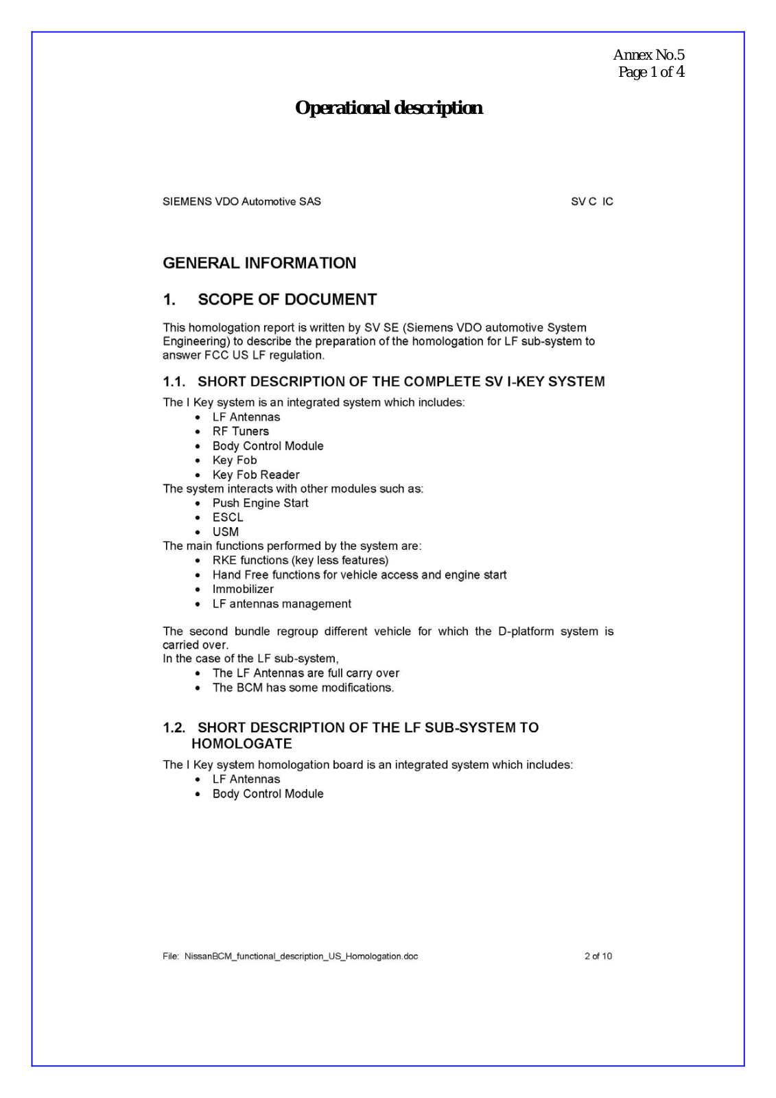 Continental Automotive S122736011 User Manual