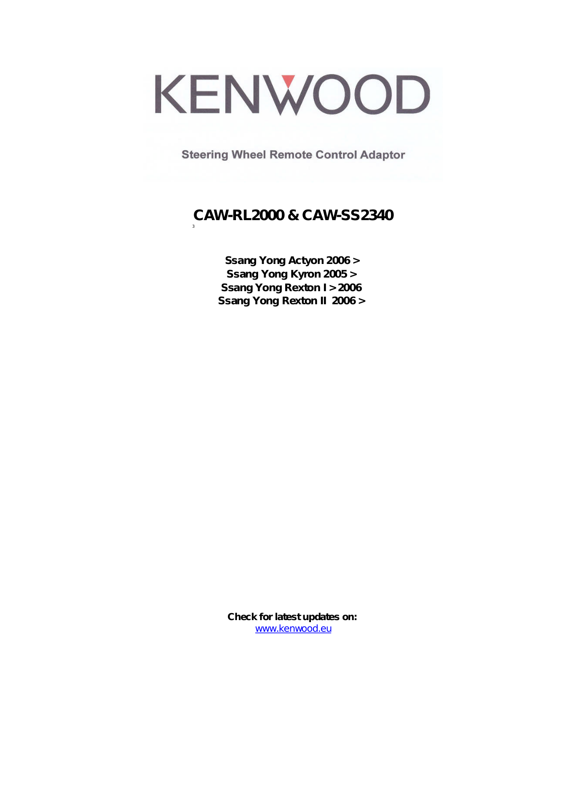 Kenwood CAW-SS2340 User Manual