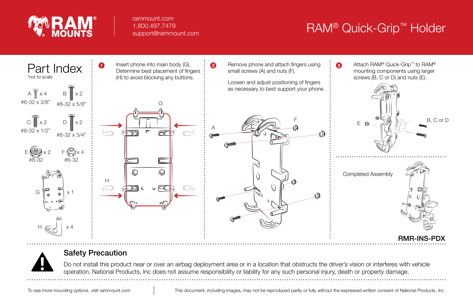 RAM mounts Quick-Grip RAM Quick-Grip Assembly Guide - ManualMachine.com