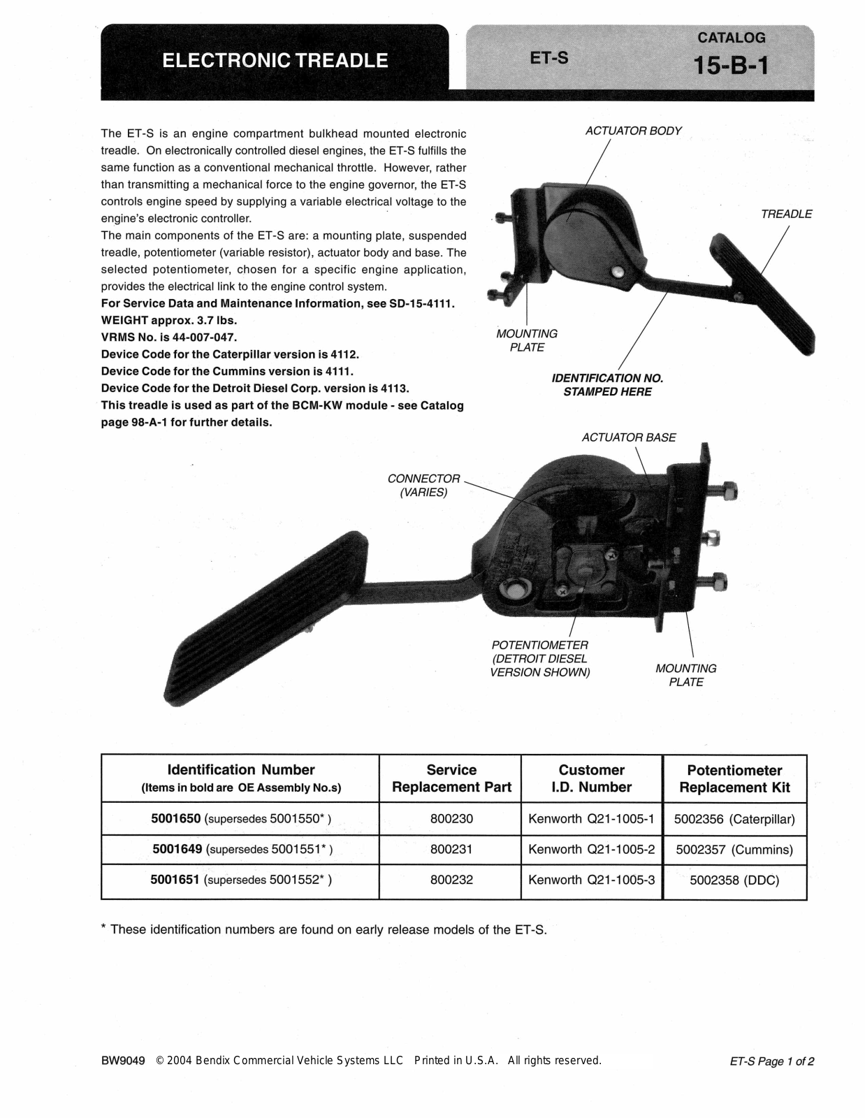 BENDIX 15-B-1 User Manual