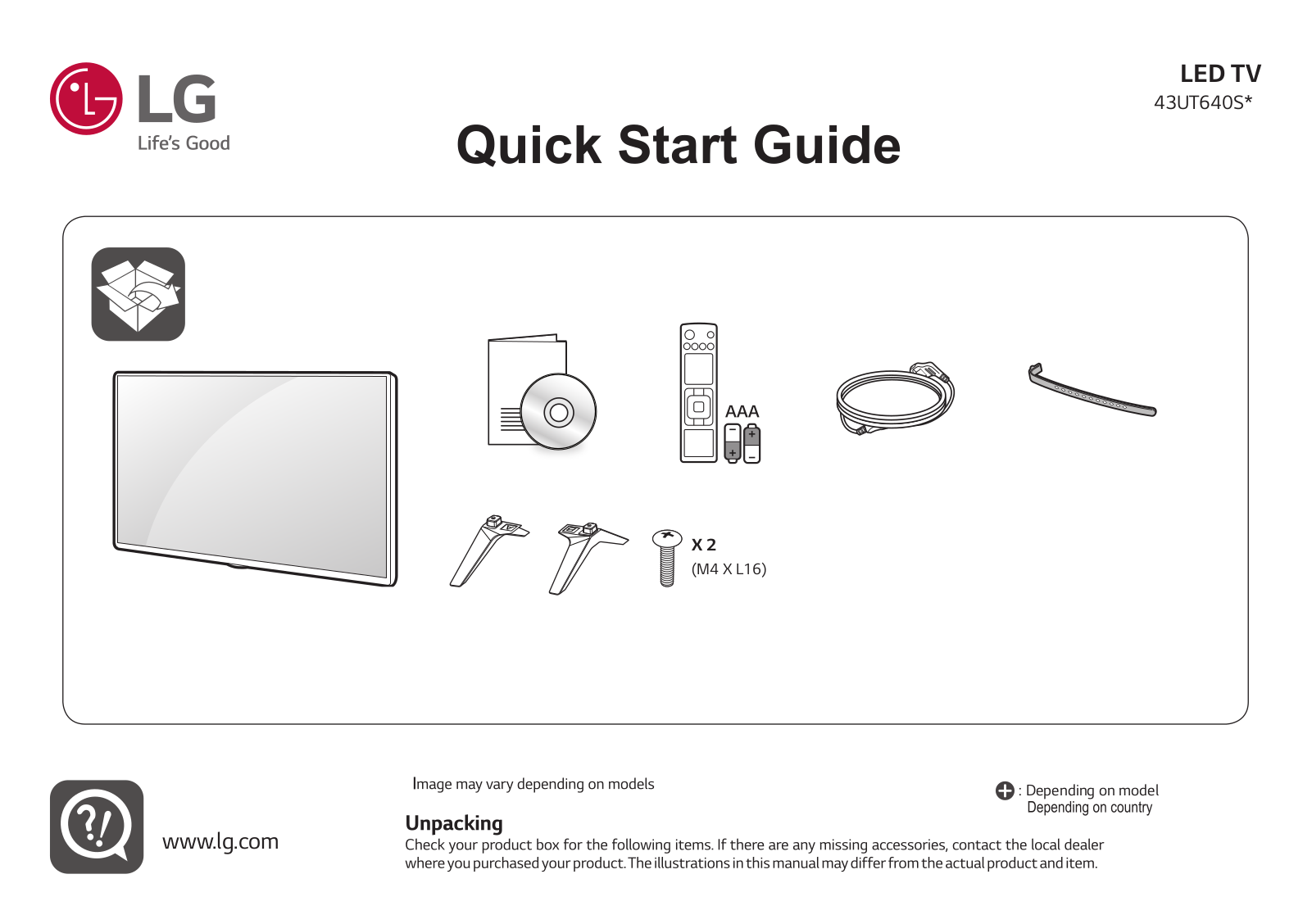 LG 55UT761H0TA QUICK SETUP GUIDE