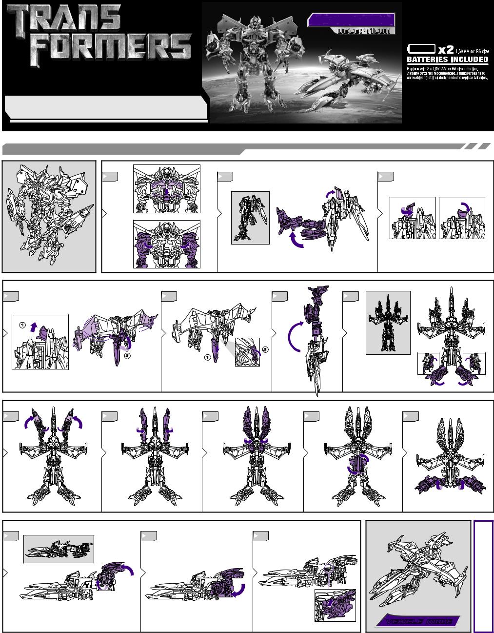HASBRO Transformers Movie Megatron Decepticon User Manual