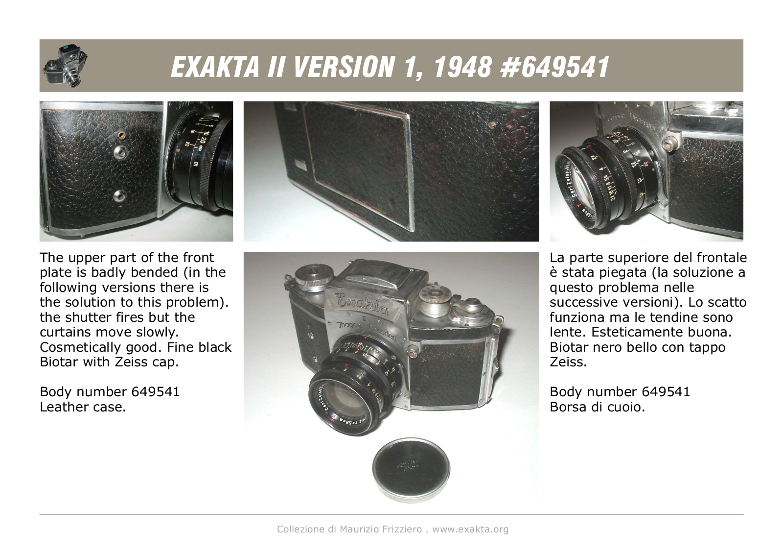 Exakta EXAKTA II VERSION 1 User Manual