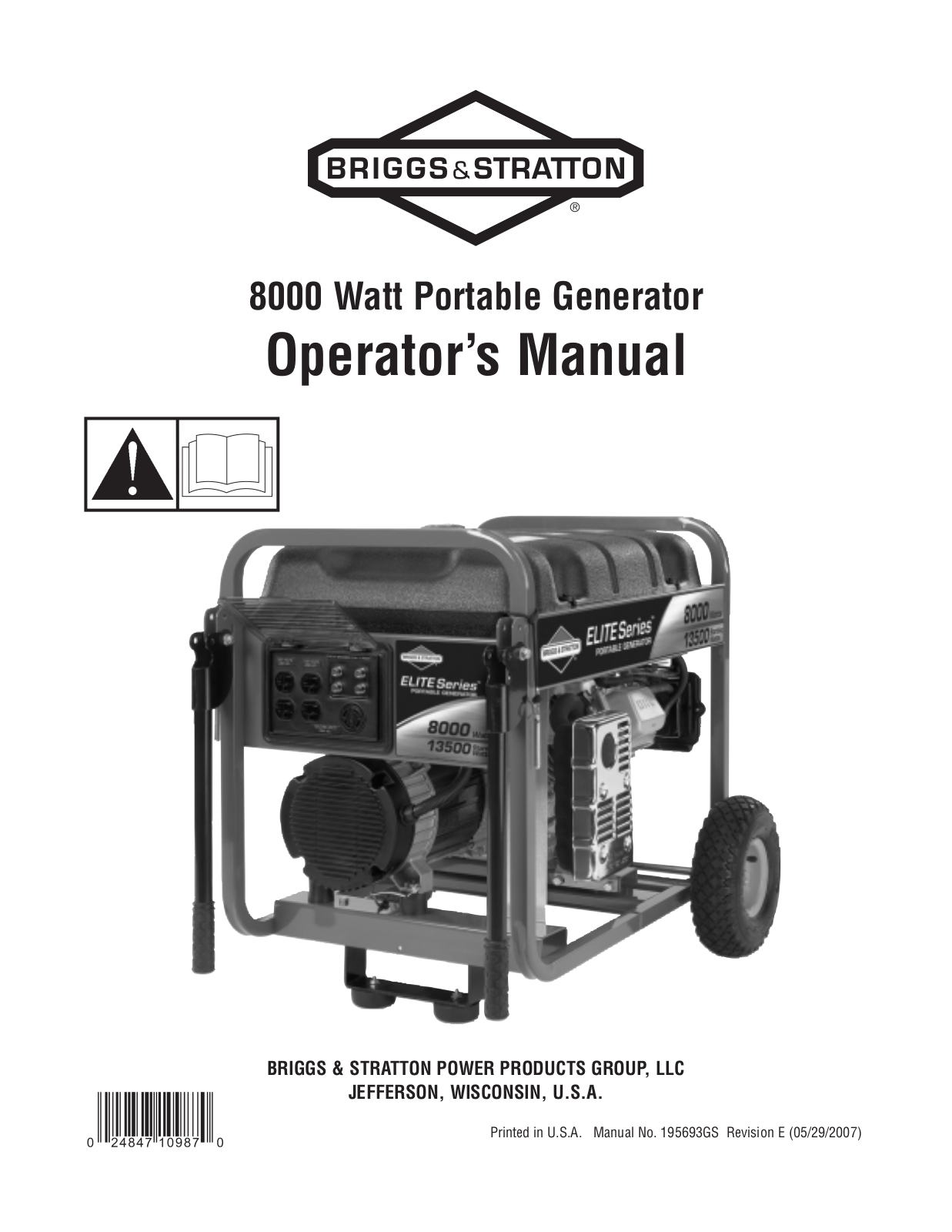 Briggs & Stratton 8000 User Manual