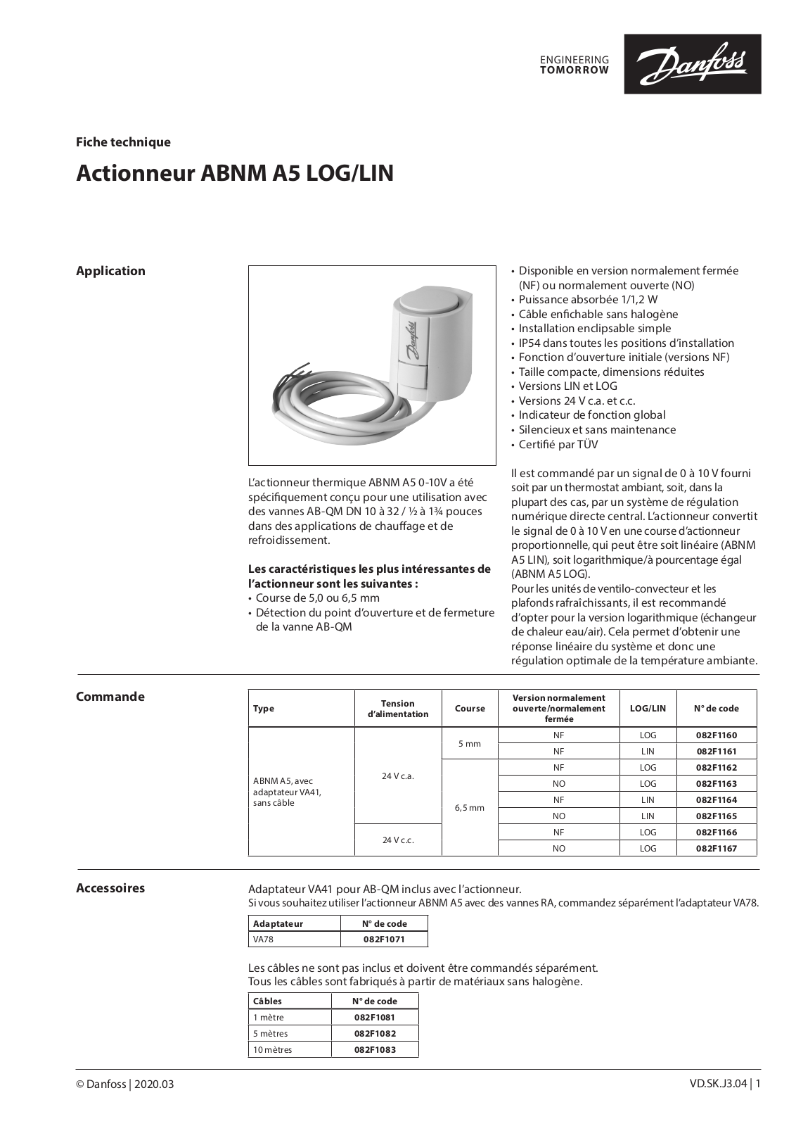 Danfoss ABNM A5 LOG, ABNM A5 LIN Data sheet