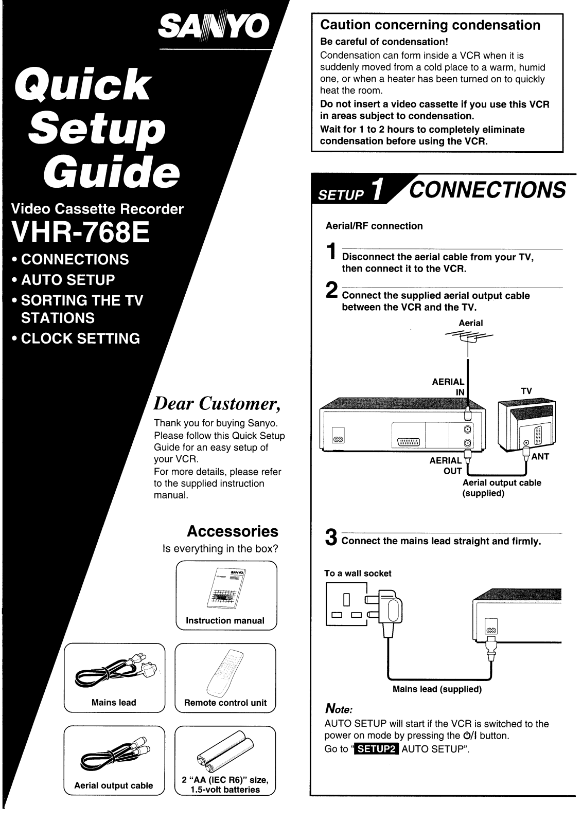 Sanyo VHR-768E Instruction Manual