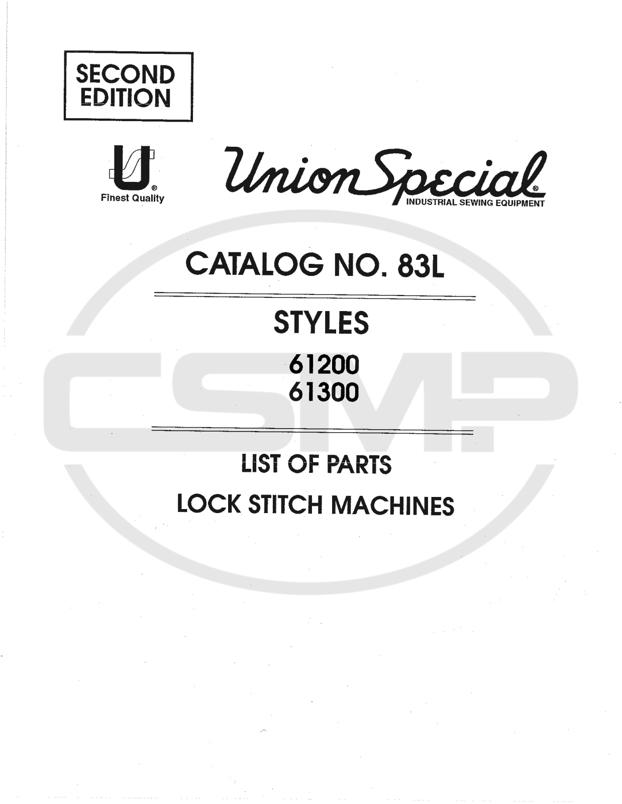 Union Special 83L Parts Book