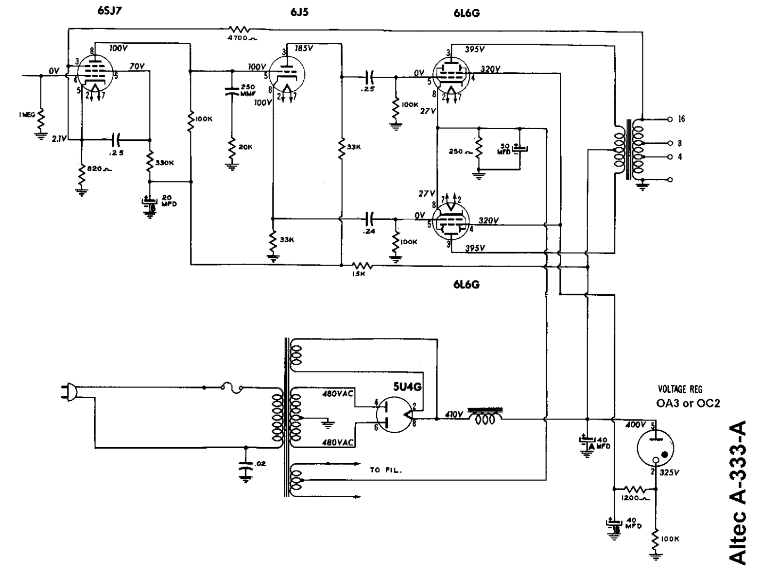 Altec A333A Schematic