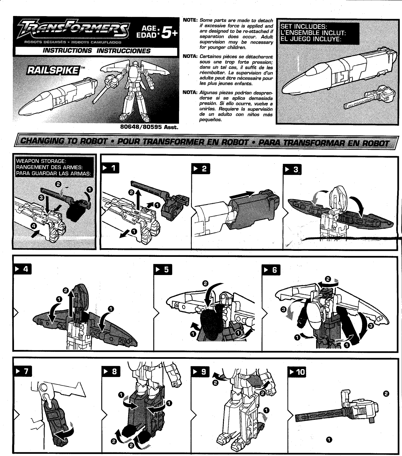 HASBRO Transformers Robots in Disguise Railspike User Manual