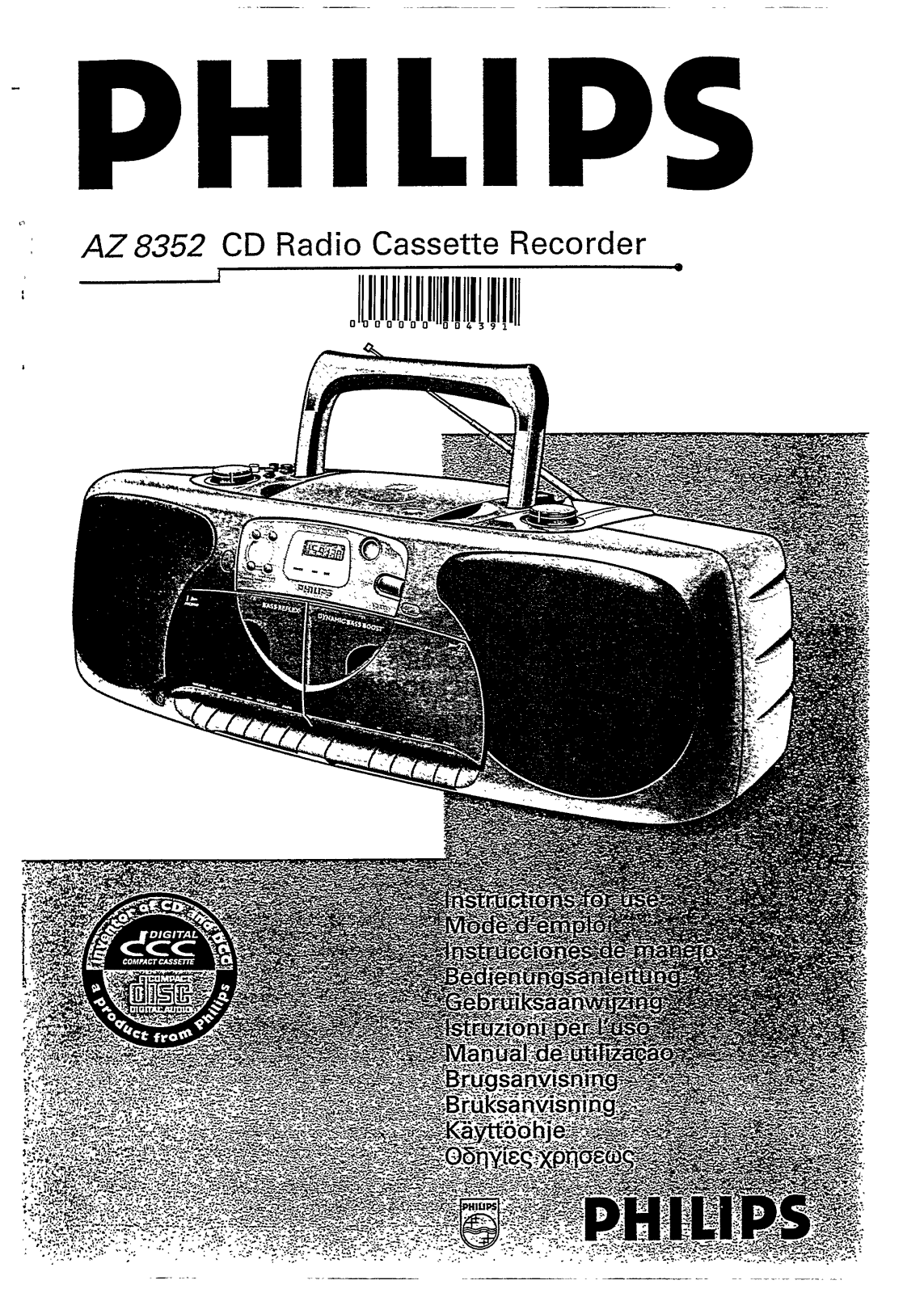 Philips AZ8352/05, AZ8352/00 User Manual