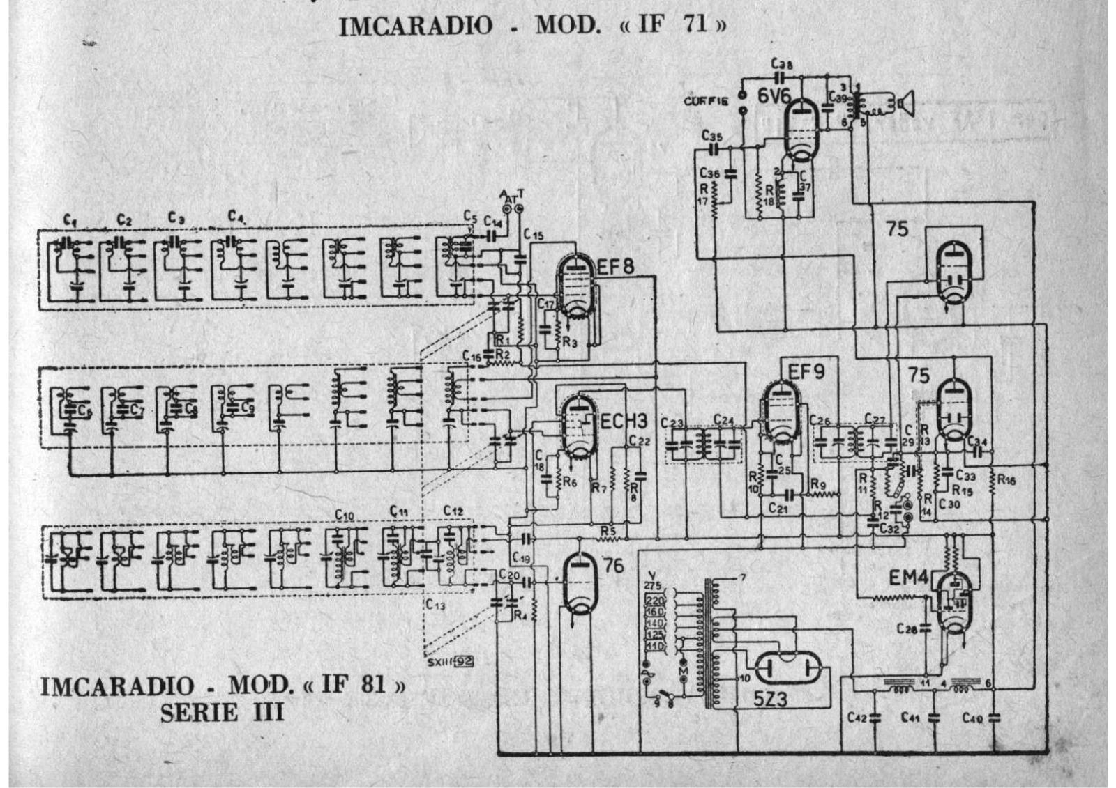 IMCA Radio if71 iii, if81 iii schematic