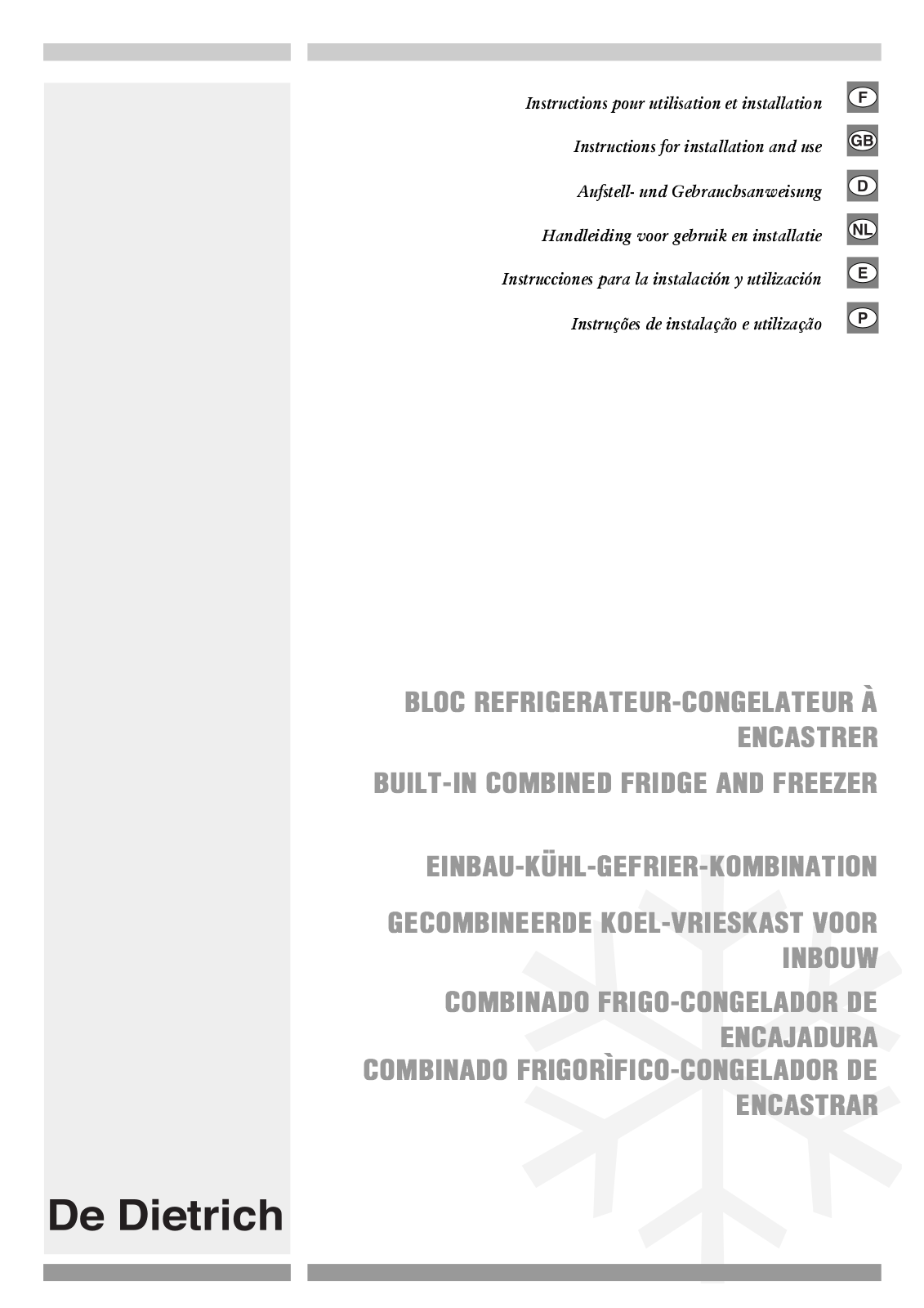 DE DIETRICH DRC326J User Manual