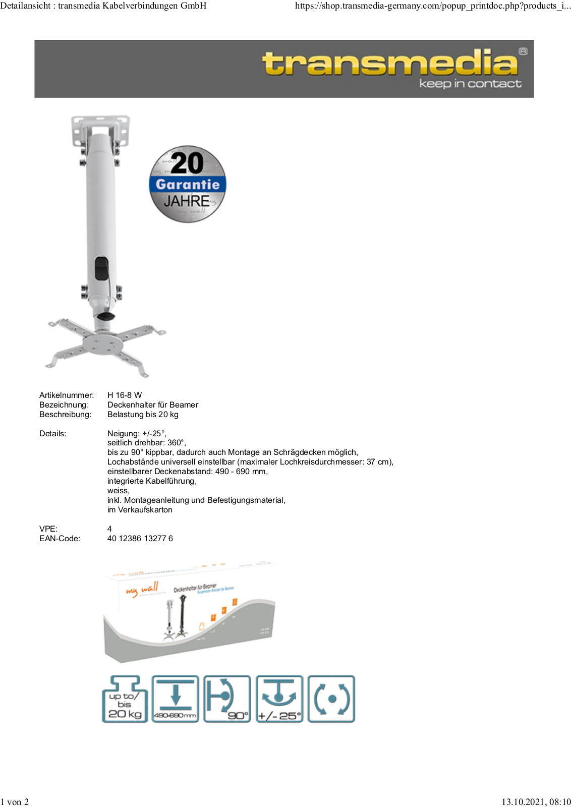 MYWALL H16-8SL Datasheet - ManualMachine.com