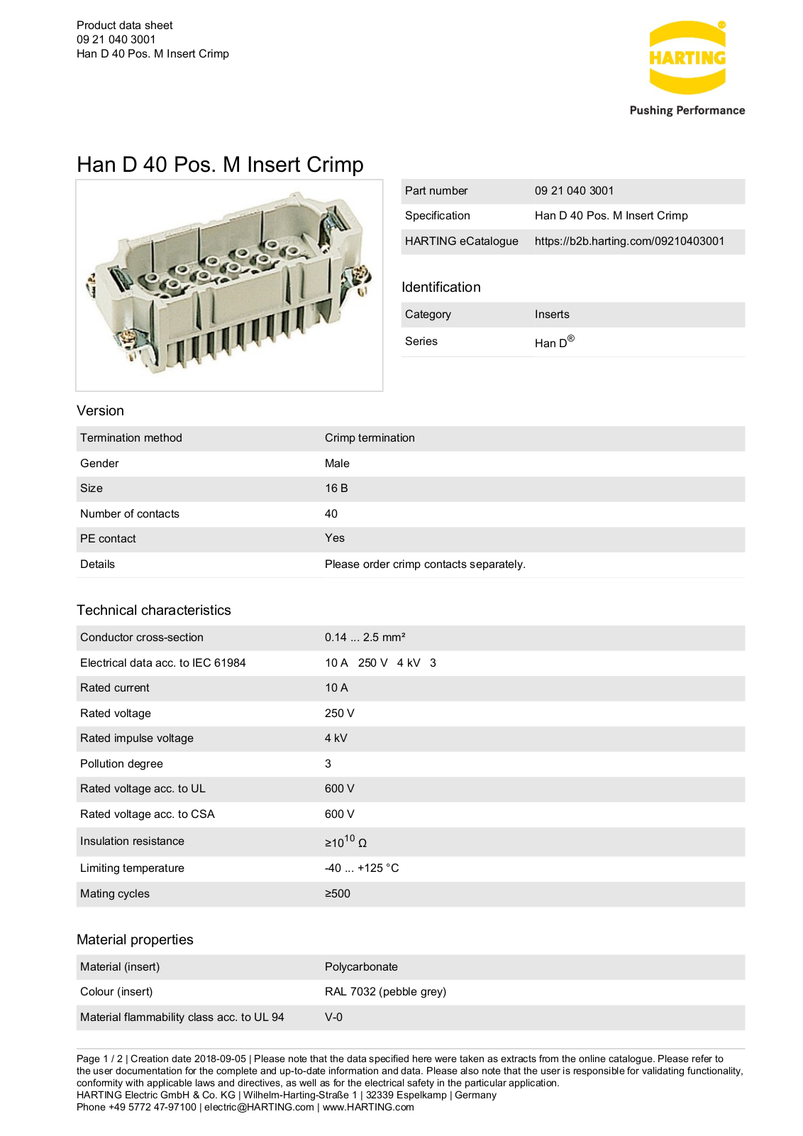 HARTING 09210403001 Datasheet - ManualMachine.com