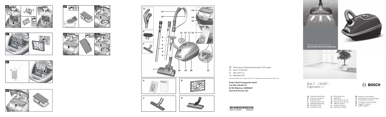 Bosch BGB 75A59 User manual