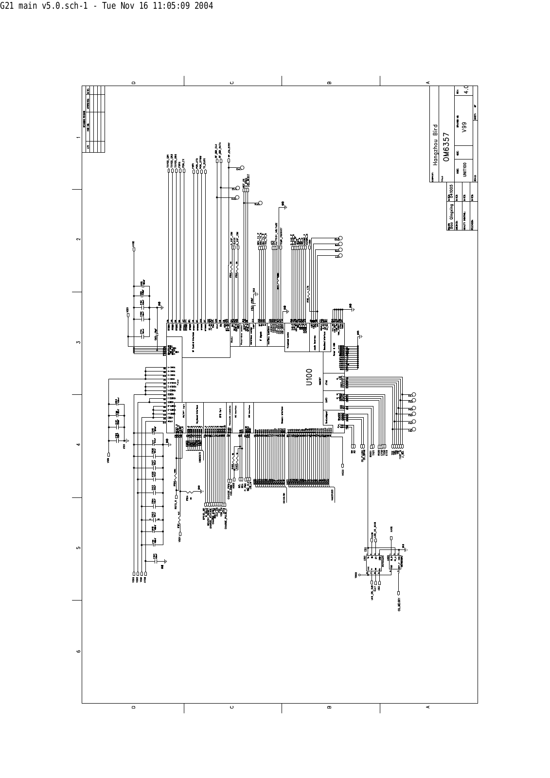 Fly Bird V99, G21 Schematics