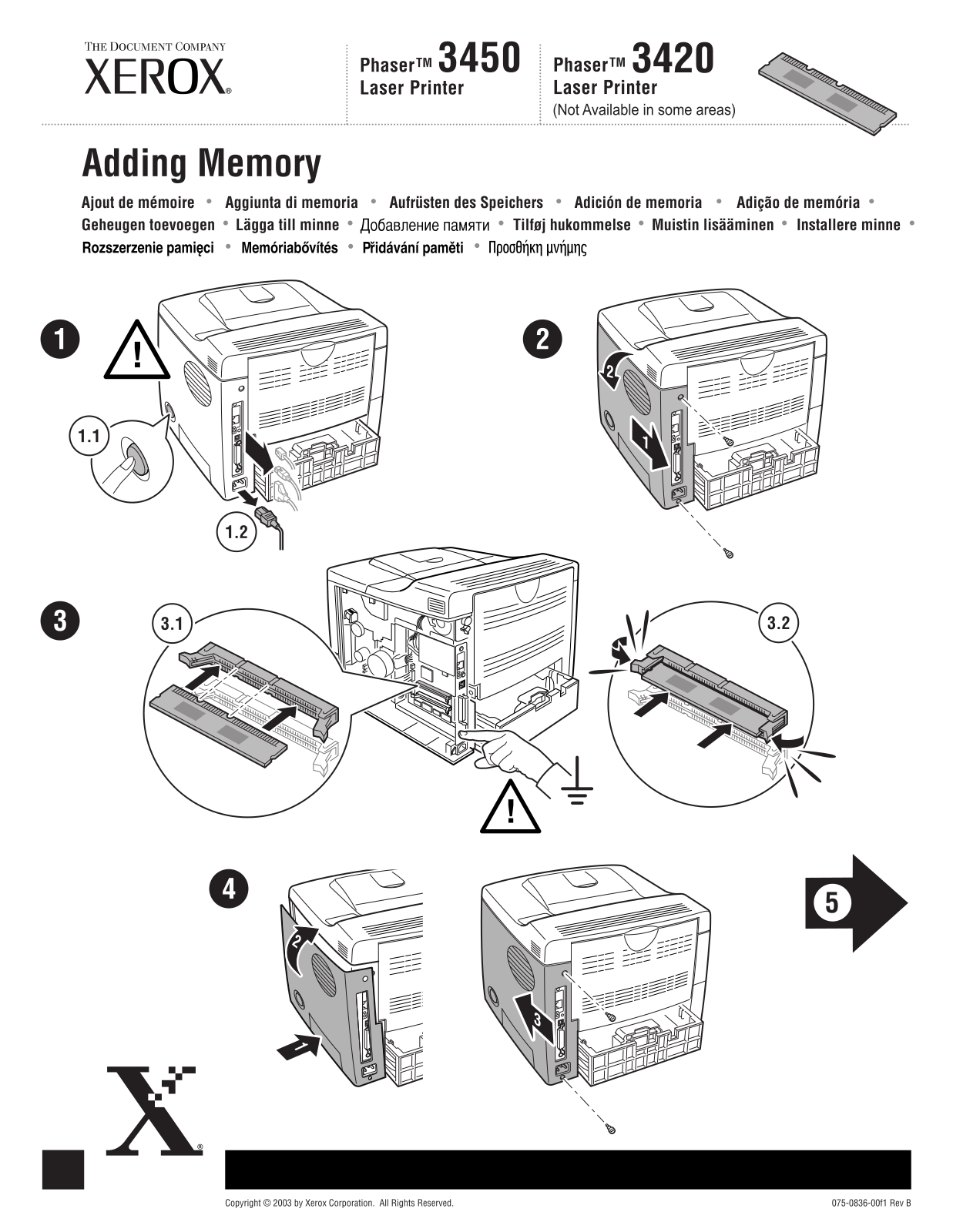 Xerox Phaser 3420 Instruction Sheet