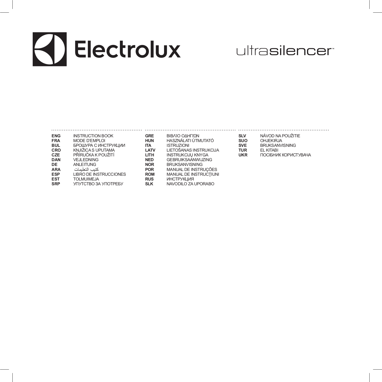 Electrolux EUS8X2RR, EUS8X3CB User Manual