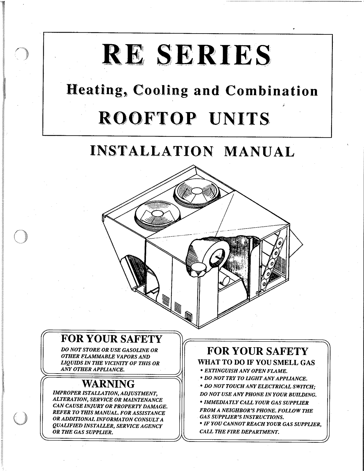 Aaon RE-02 Installation  Manual