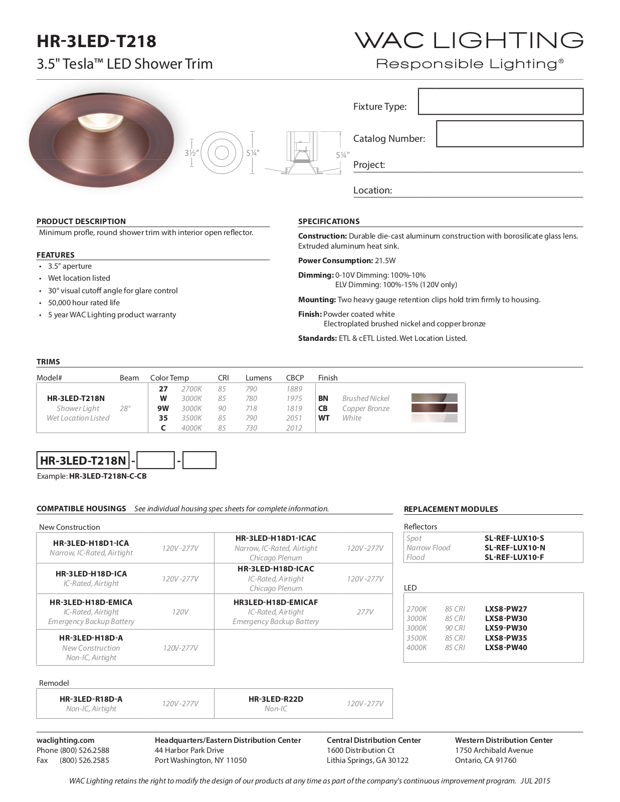 WAC Lighting WAC5737 Specifications - ManualMachine.com