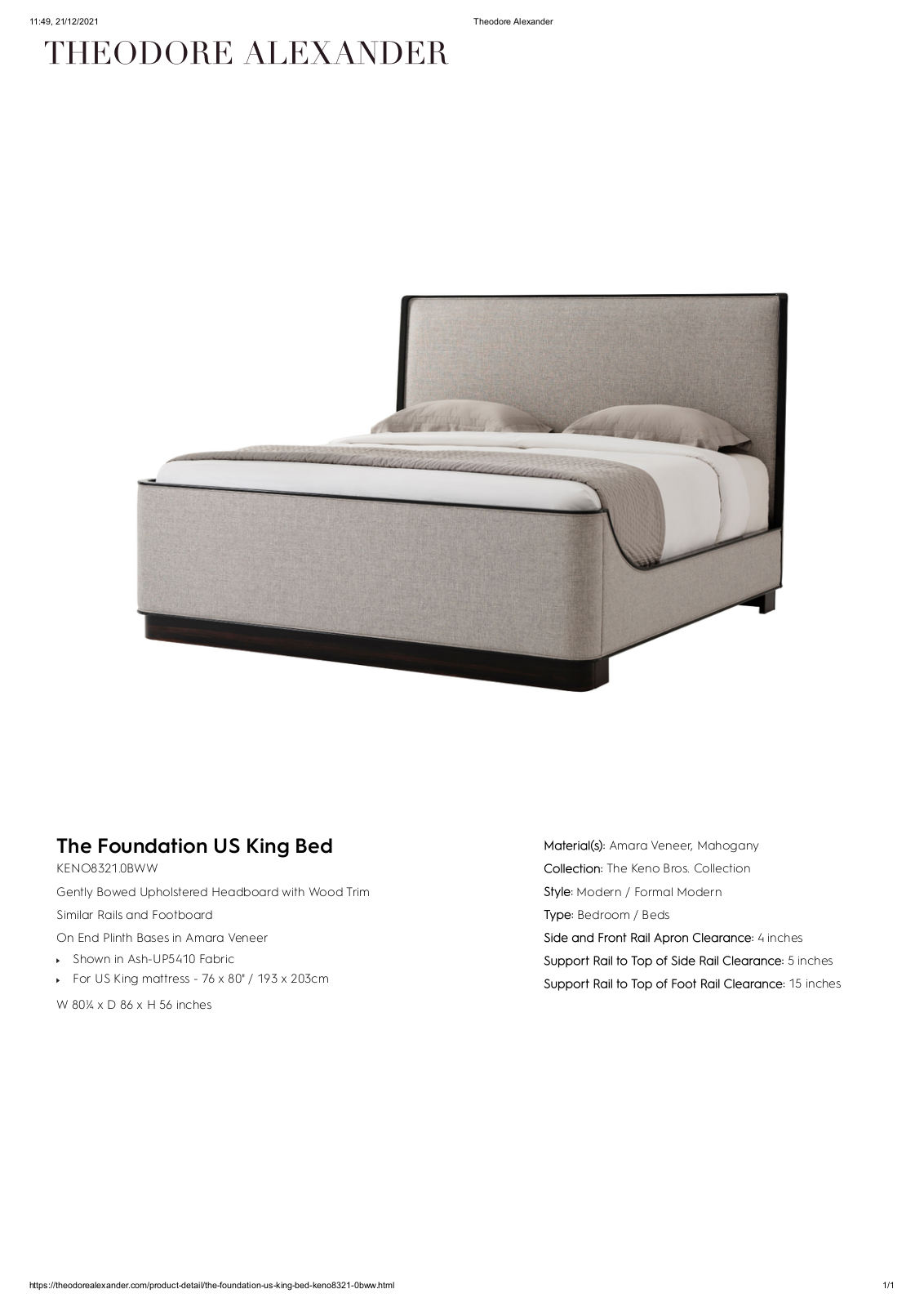 Theodore Alexander FPLJ3853 Specifications - ManualMachine.com