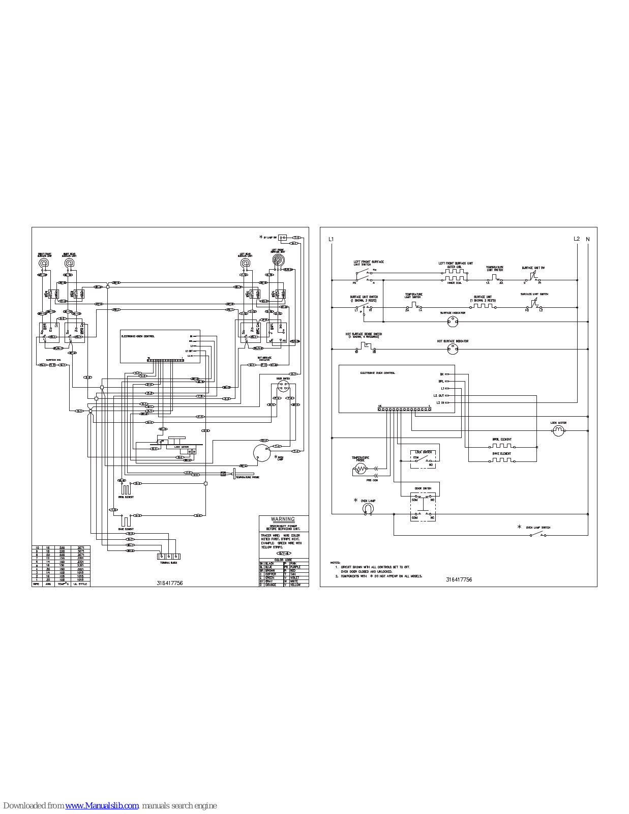 Frigidaire FEFS66DSH Wiring Diagram