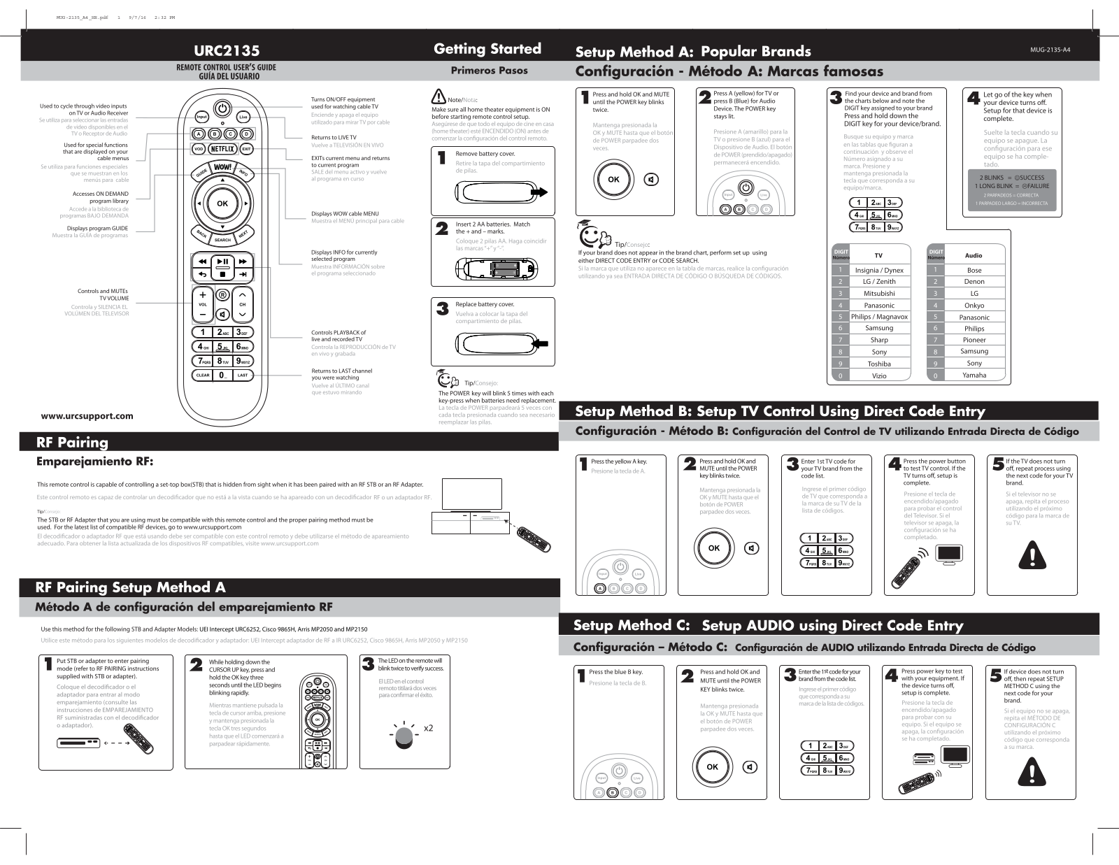 Universal Electronics 2135 Users Manual