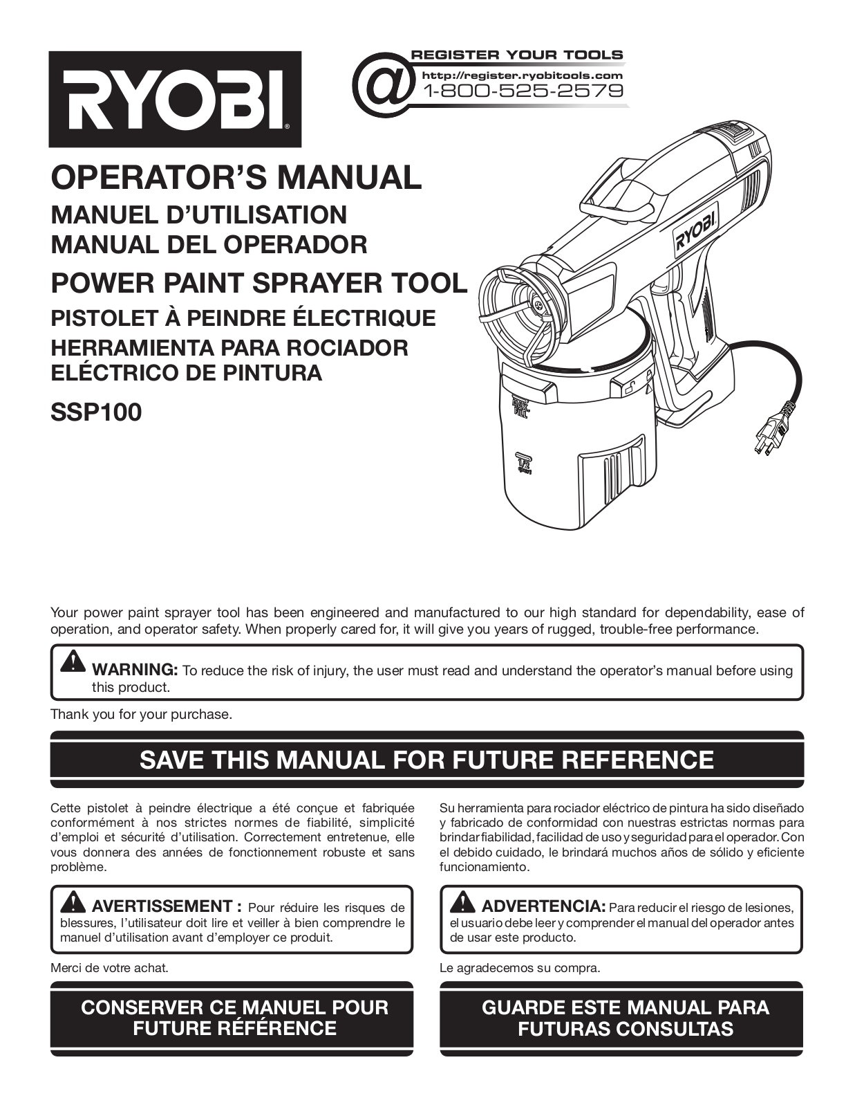 Ryobi SSP100 User Manual