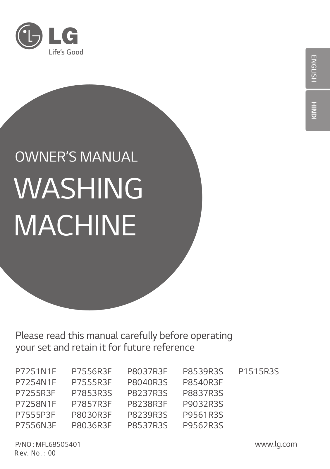 LG P8837R3S Owner’s Manual