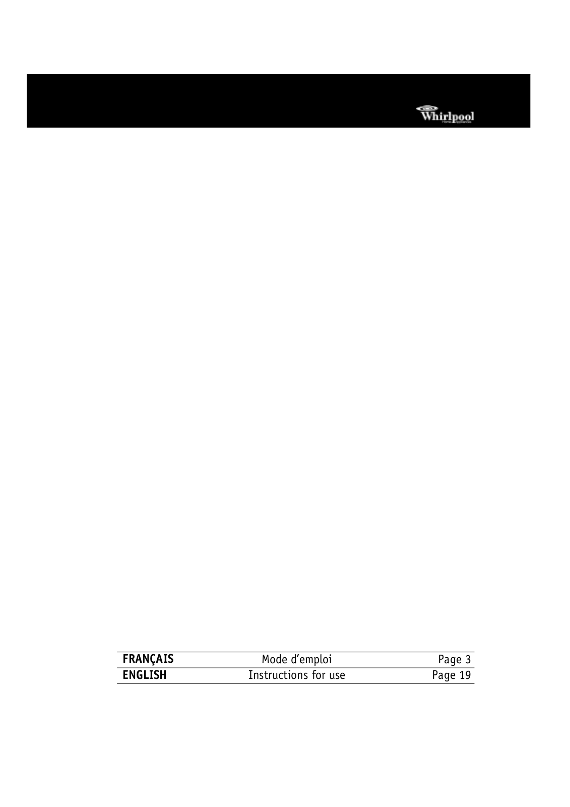 WHIRLPOOL AWM 5093 User Manual