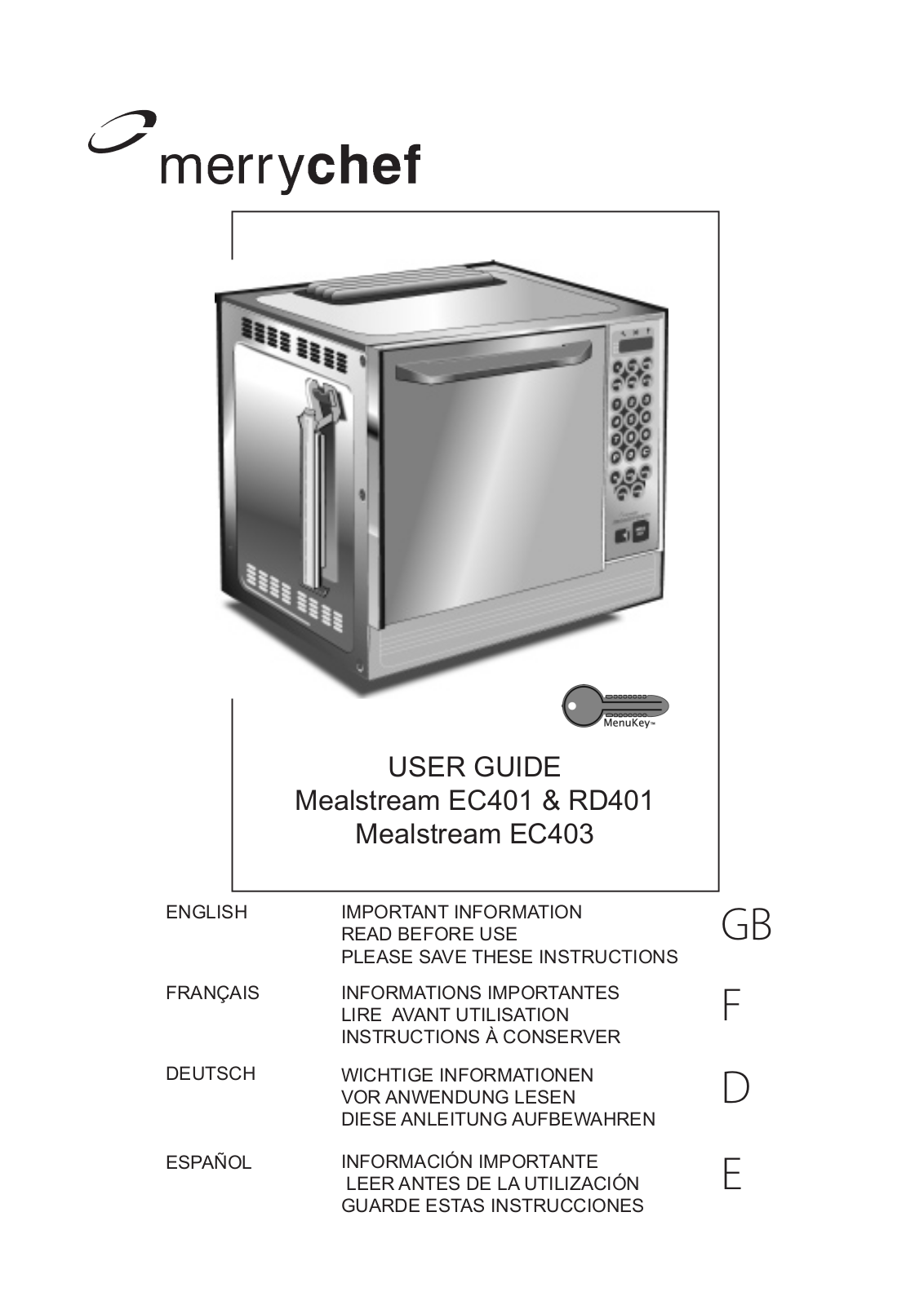 Merrychef RD401 Installation Manual