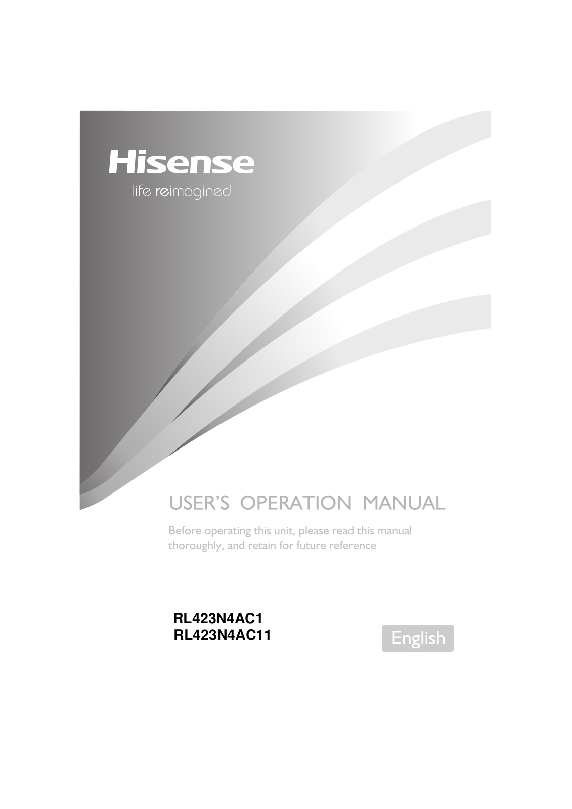 Hisense RL423N4AC1 User Manual