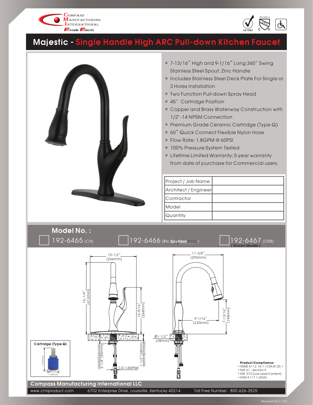 CMI QMV10085 Specifications - ManualMachine.com