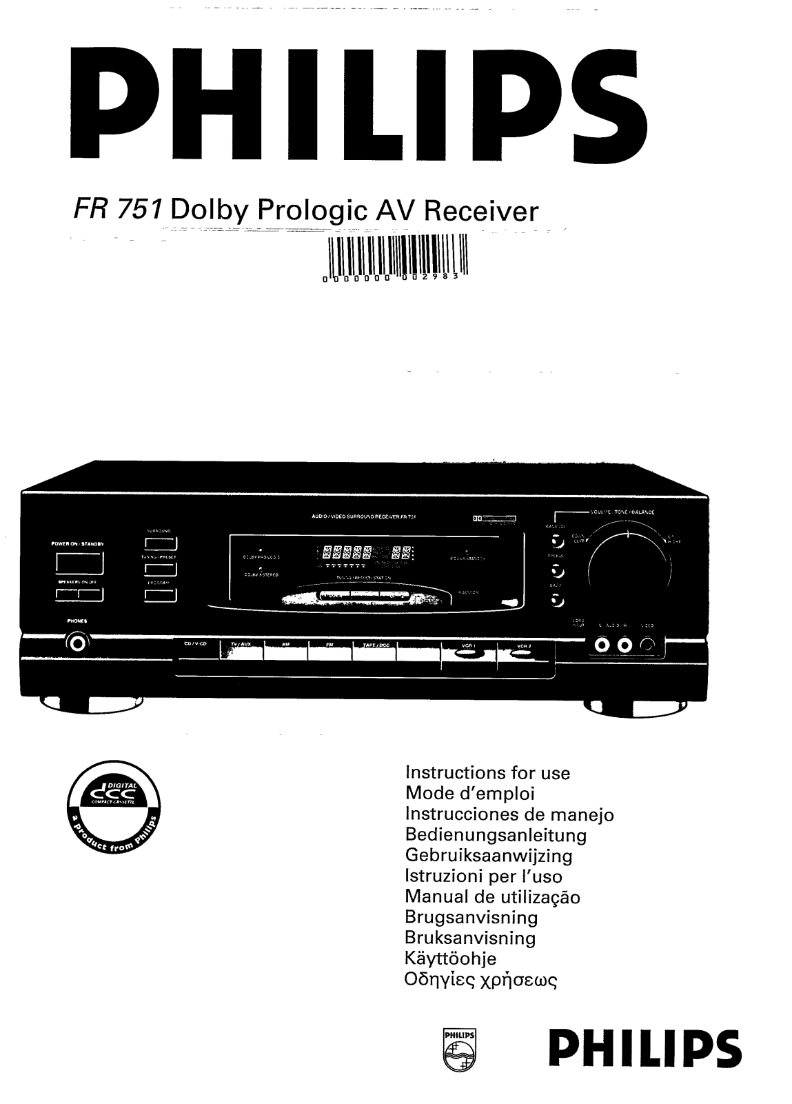 Philips FR751, FR751/01, FR751/00 User Manual