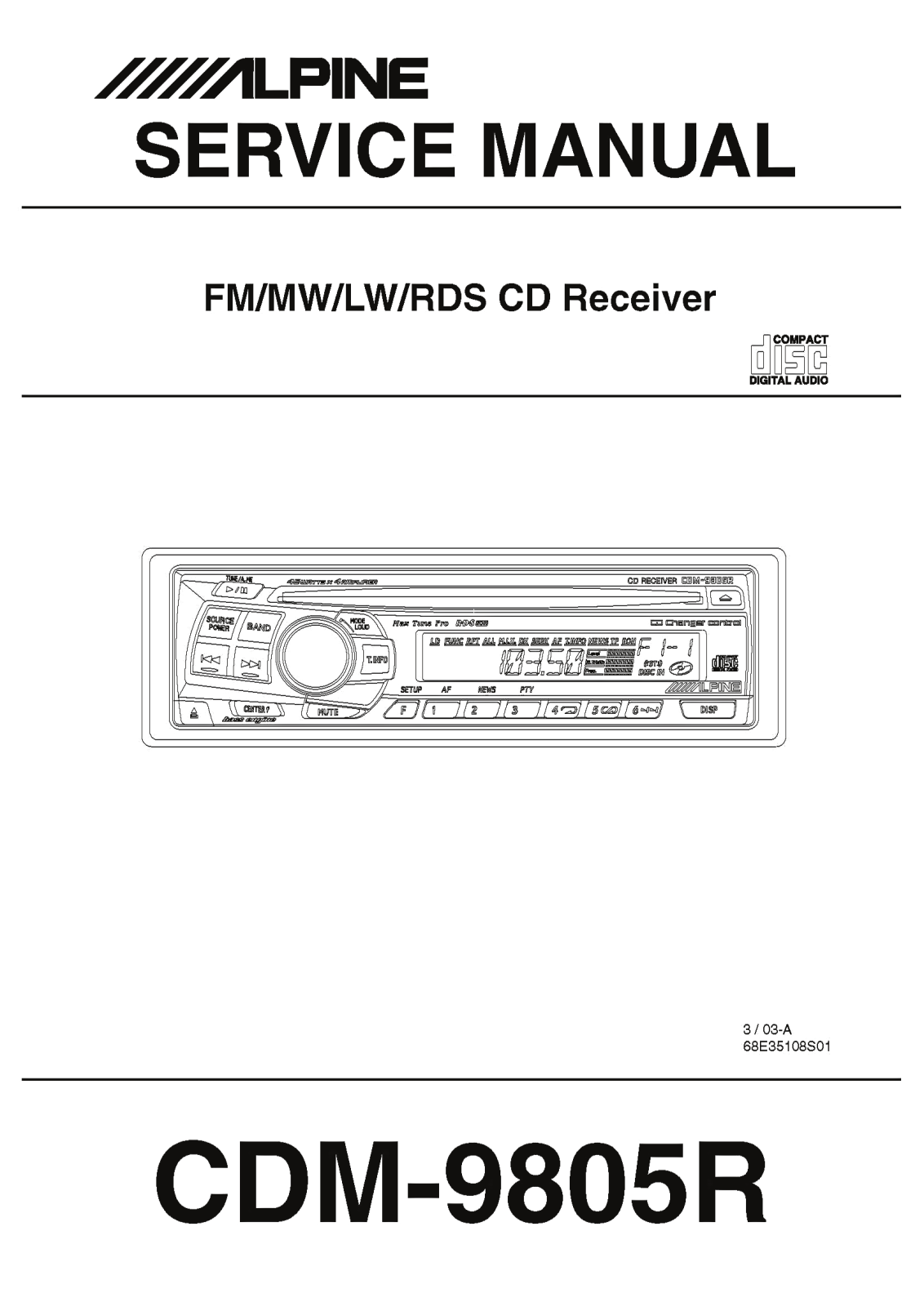 Alpine CDM-9805-R Service Manual