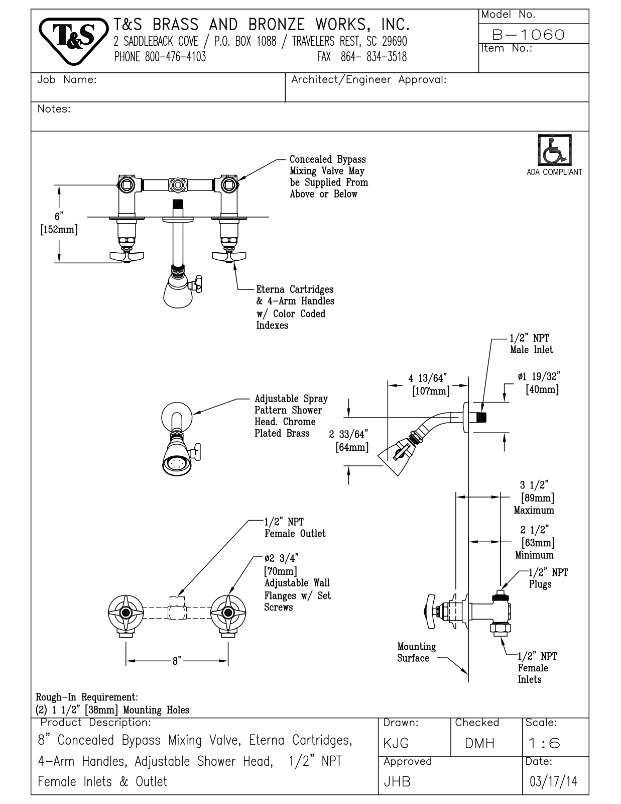 T&S Brass B-1060 User Manual