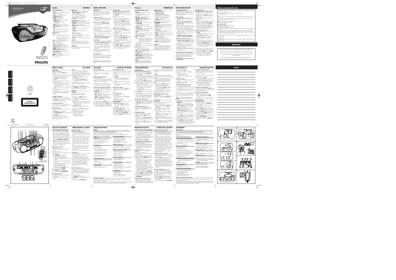 Philips AZ2055/00C User Manual