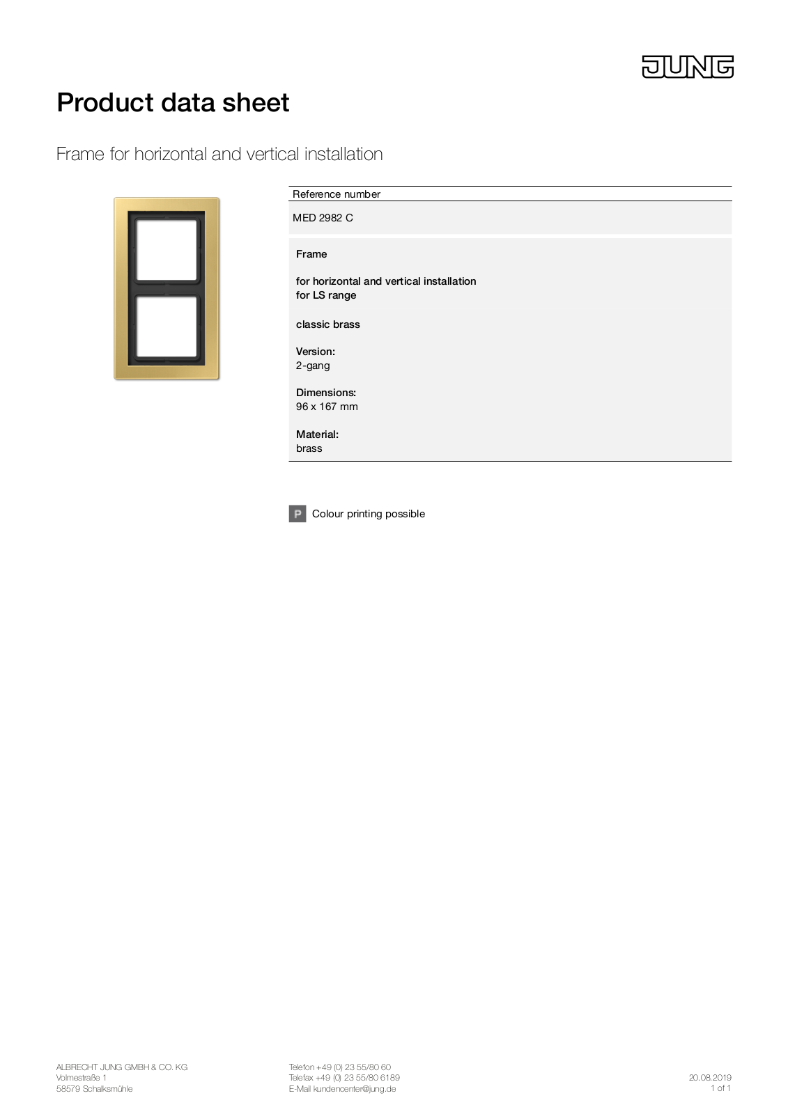 Jung MED 2982 C User Manual