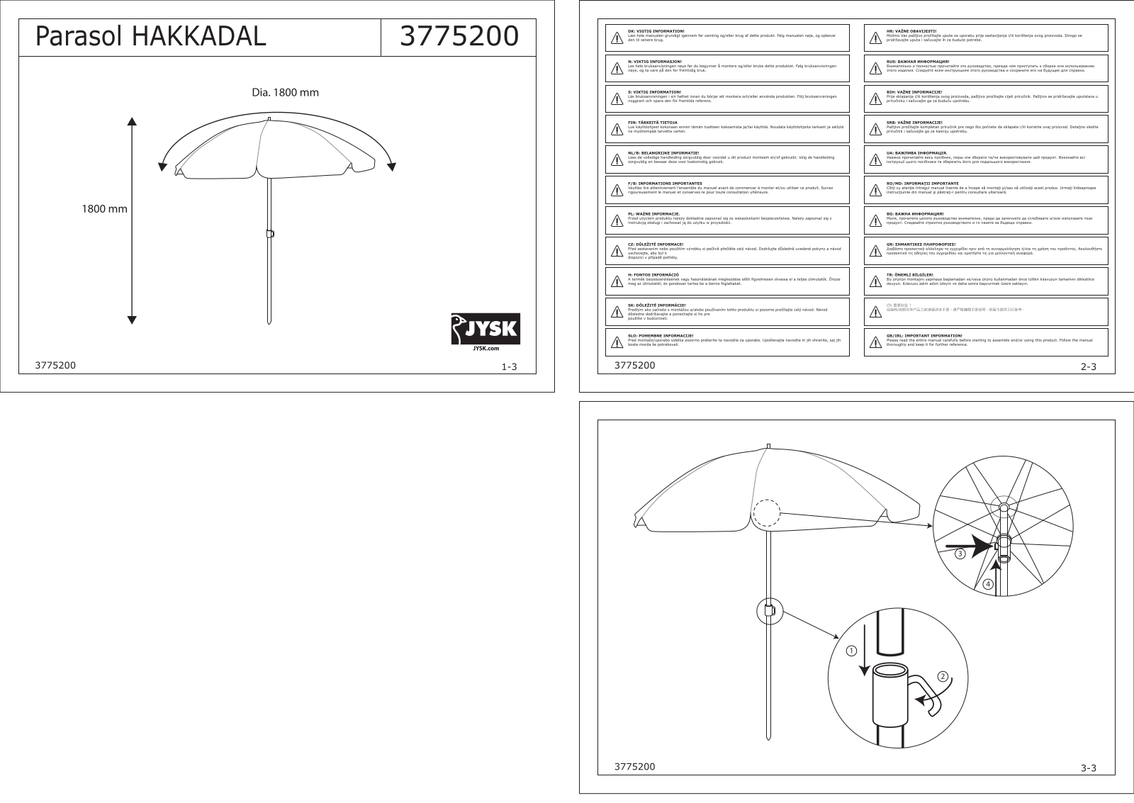 JYSK Hakkadal User Manual