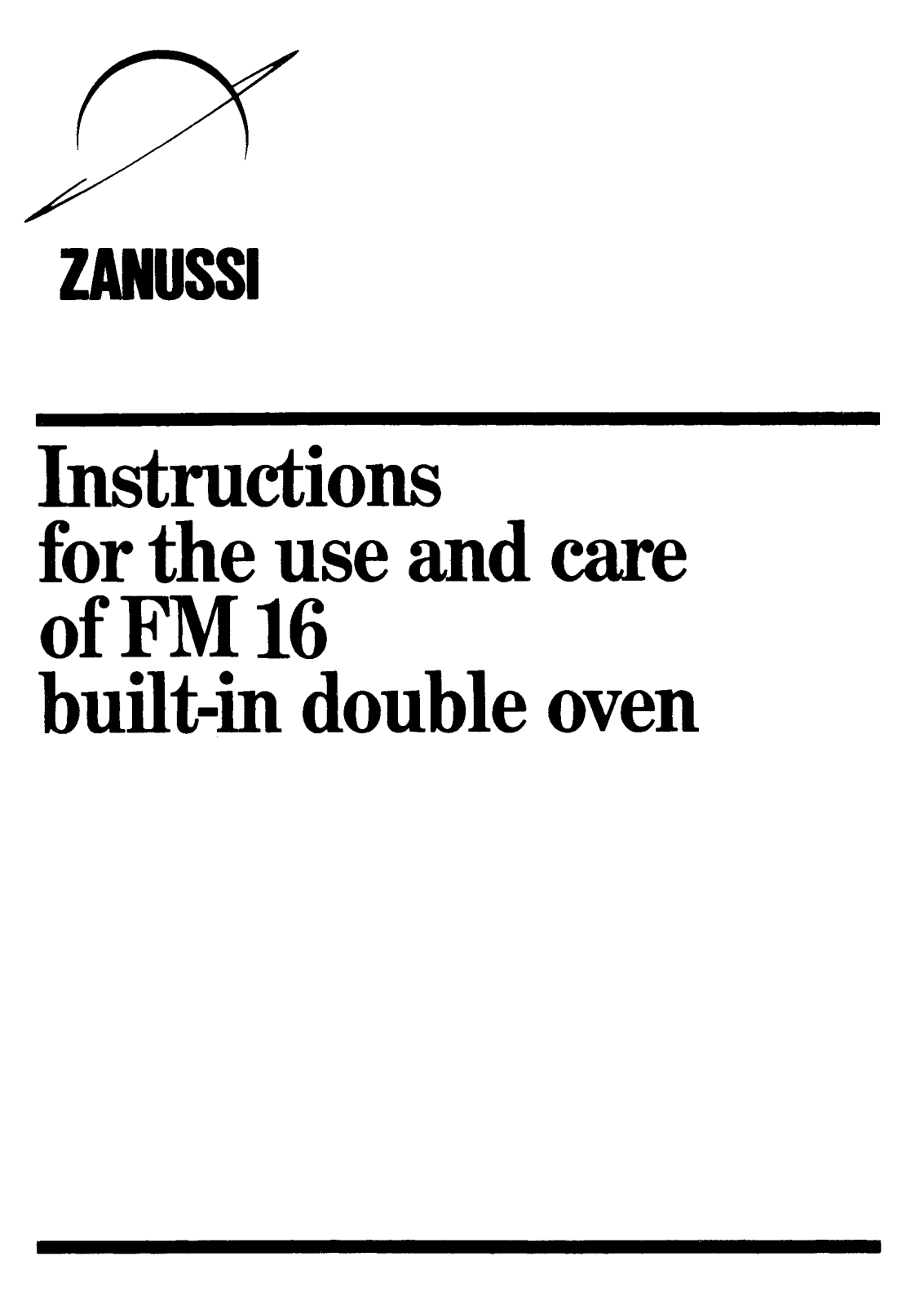 Zanussi FM 16 User Manual