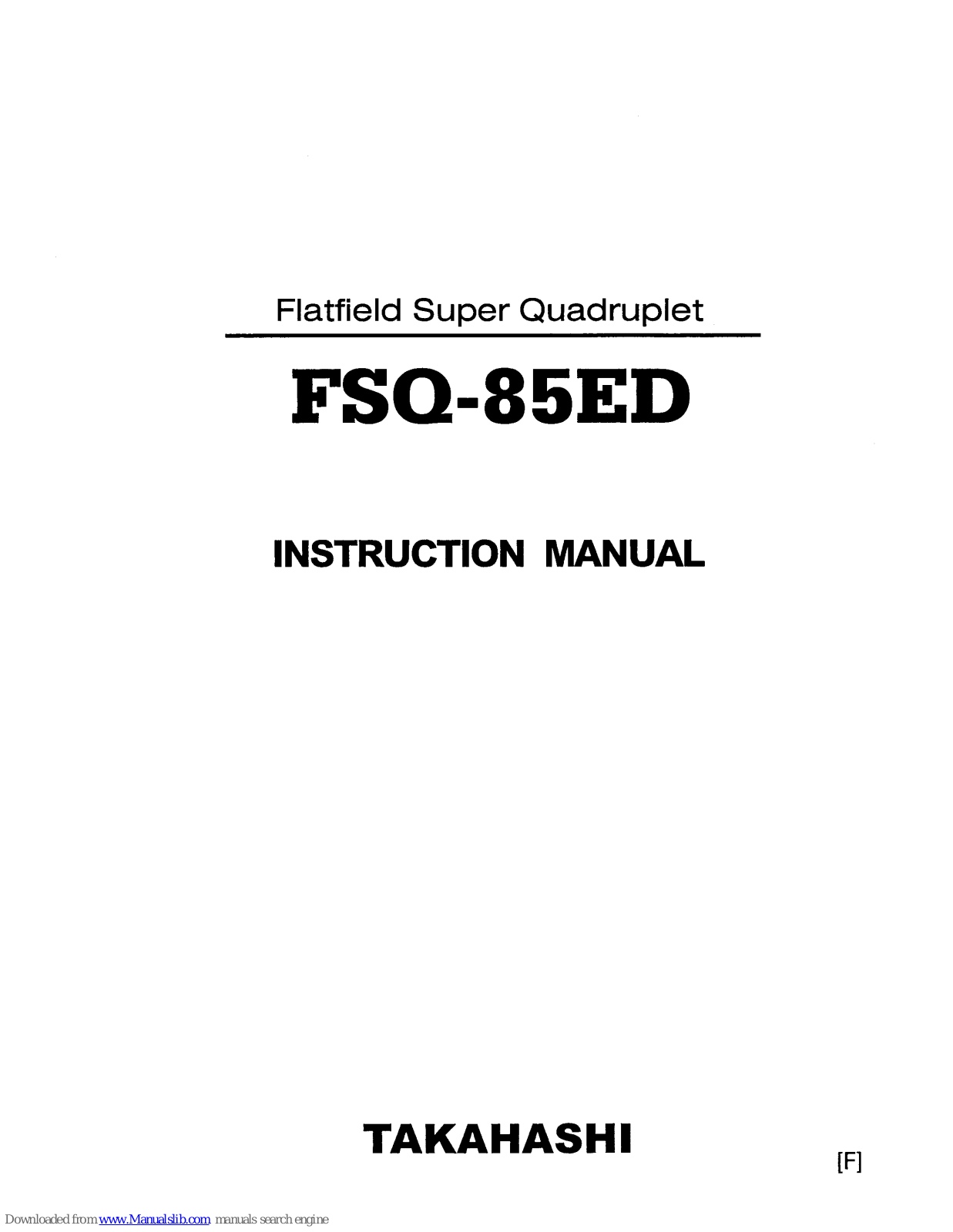 Takahashi FSQ-85ED Instruction Manual