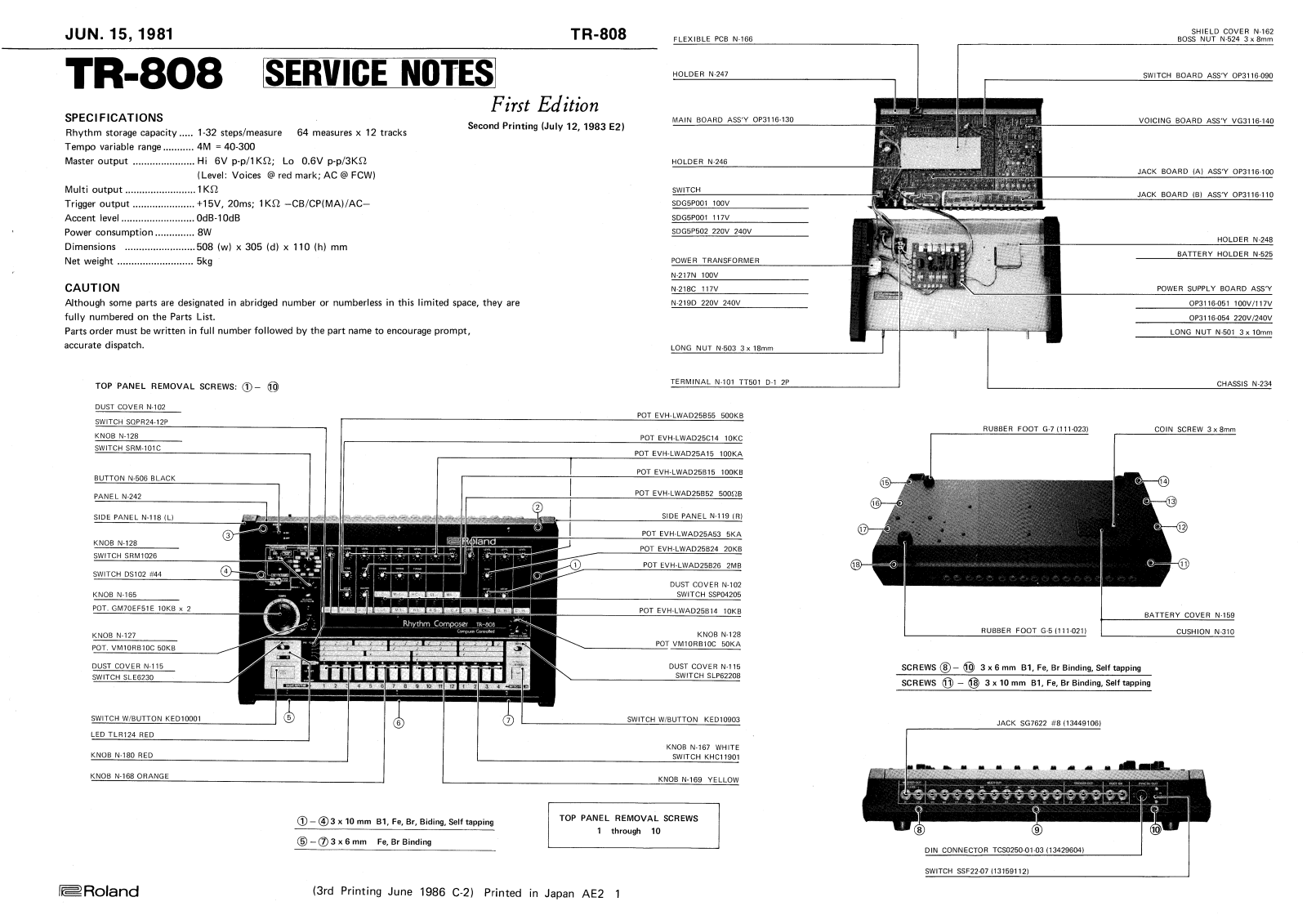 Roland Corporation TR-808 User's Manual