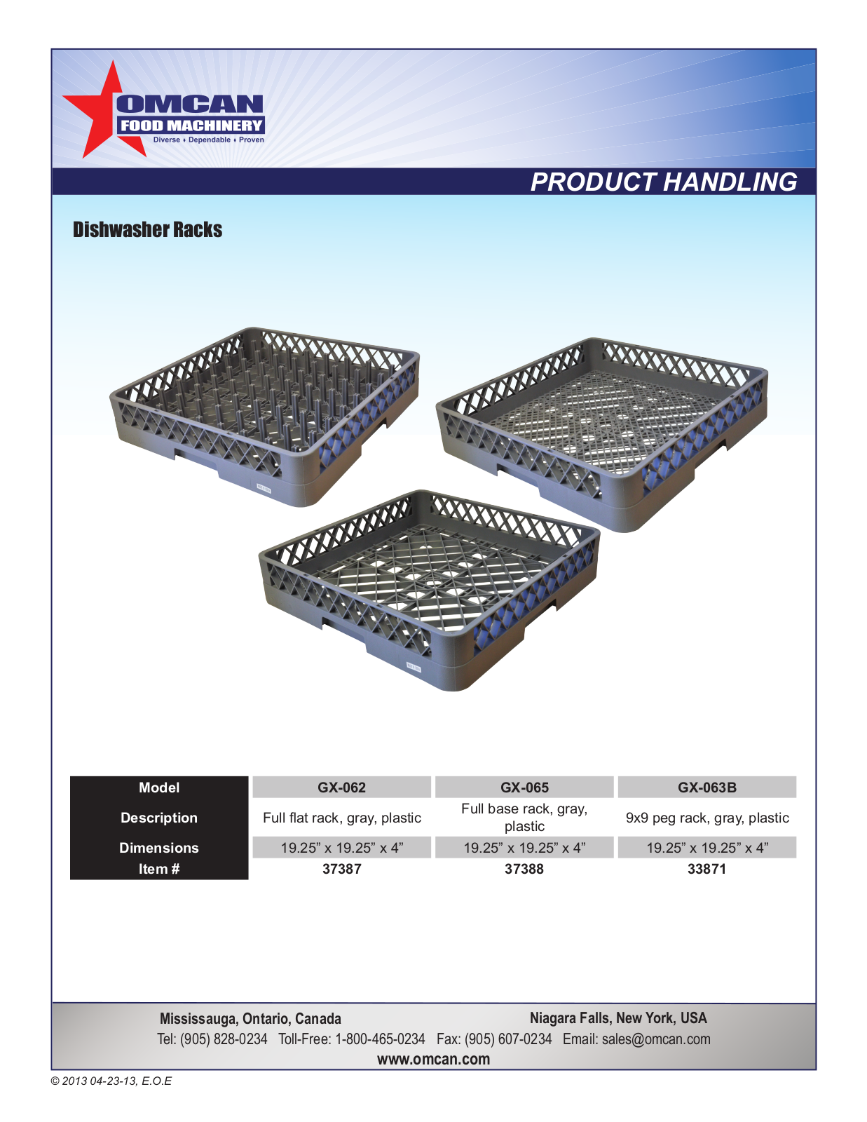 Omcan Food Machinery GX-063B User Manual