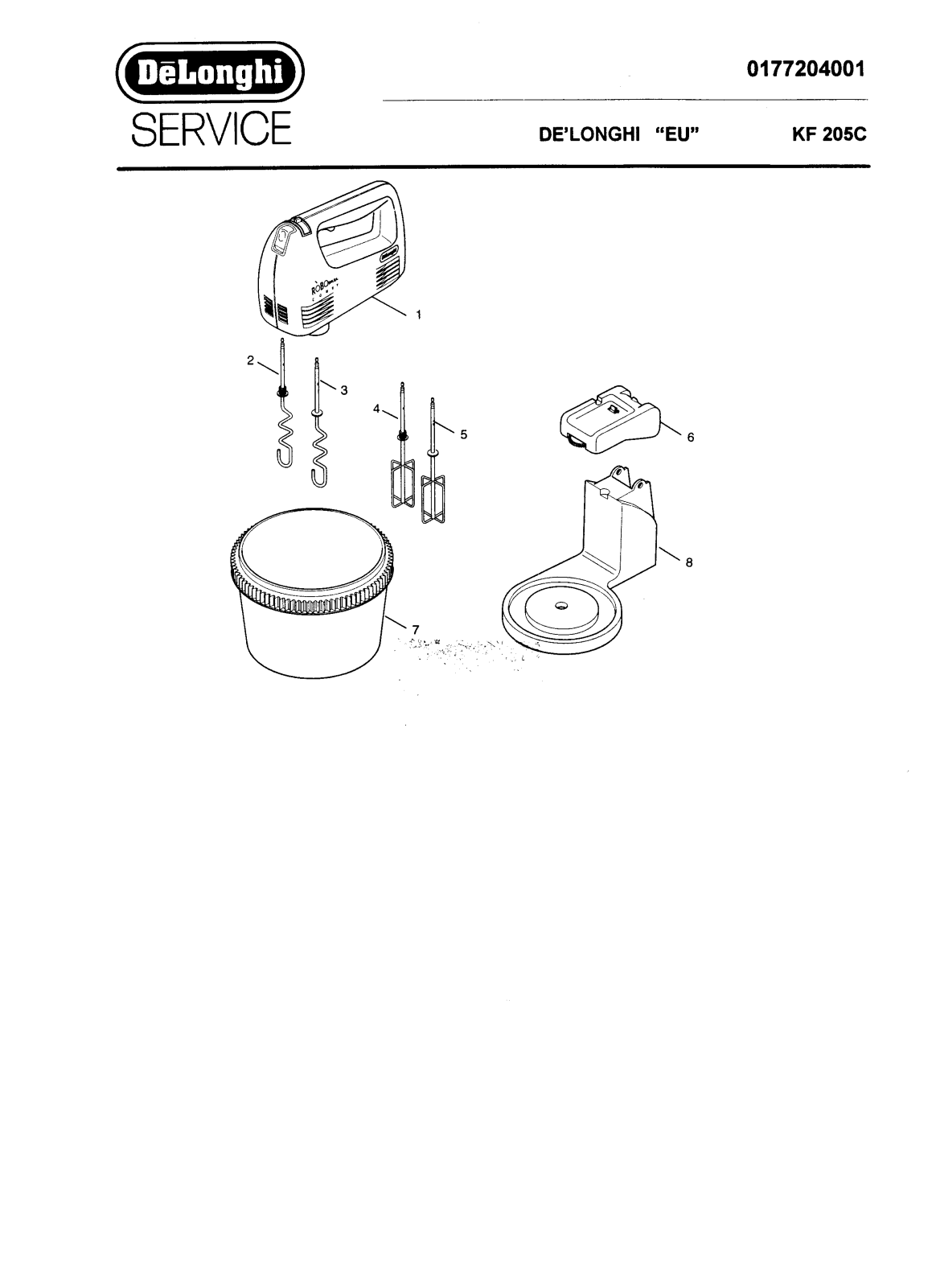 DeLonghi KF205C Service Manual