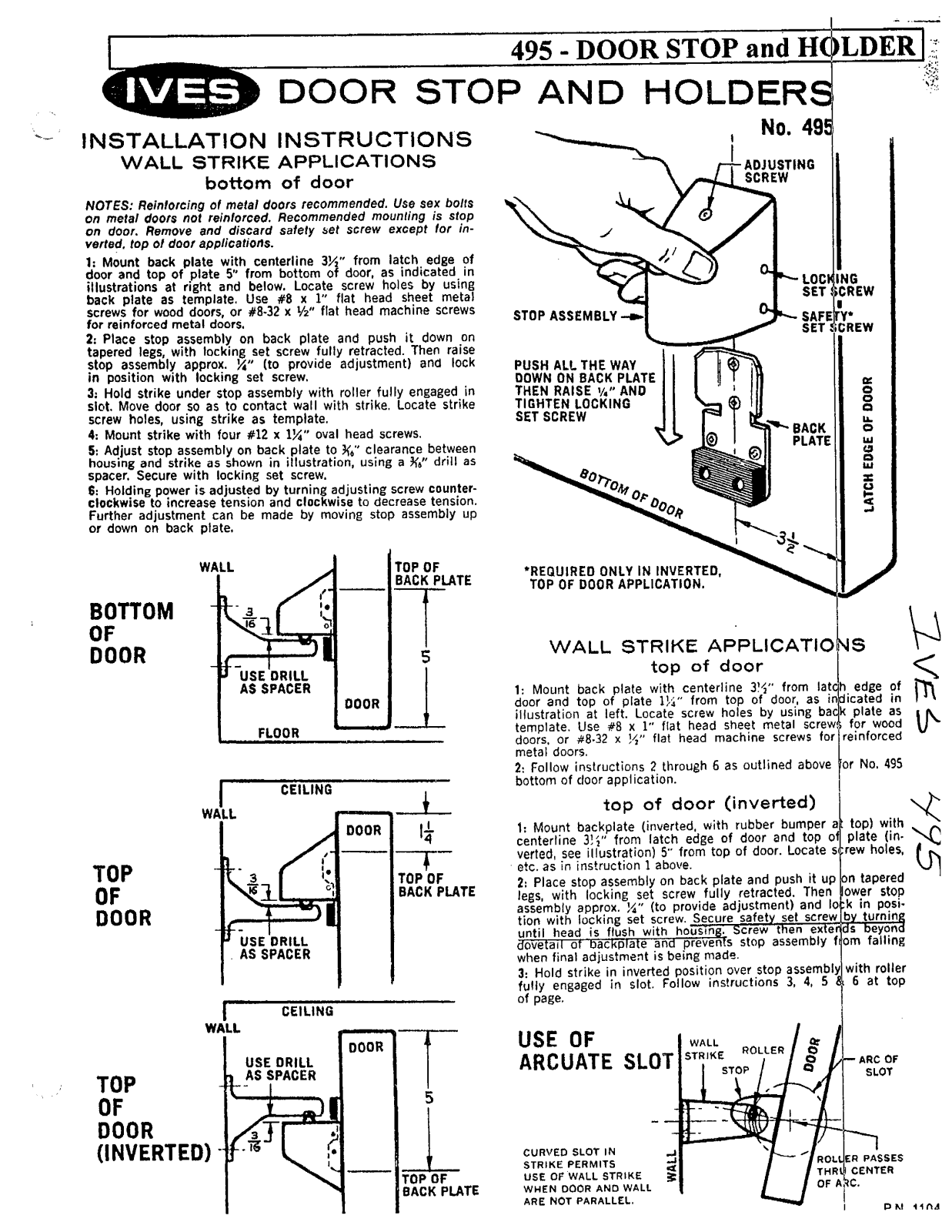 Ives 495 User Manual