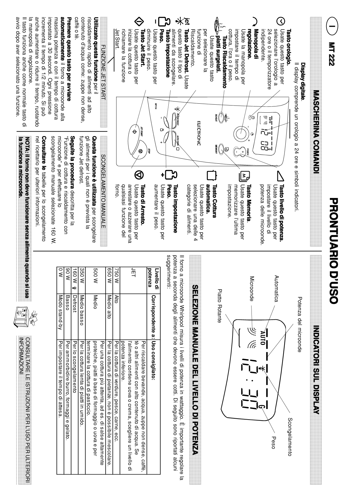 Whirlpool MT 222/JAUNE User Manual