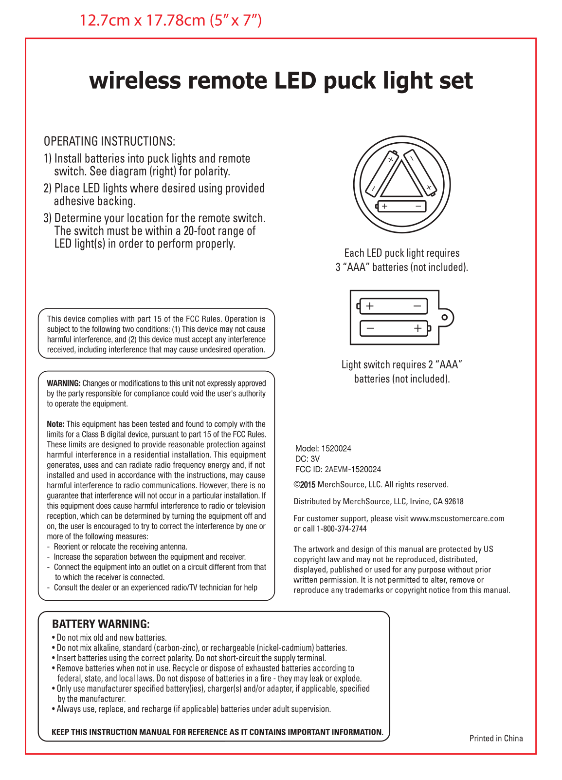 MerchSource 1520024 User Guide